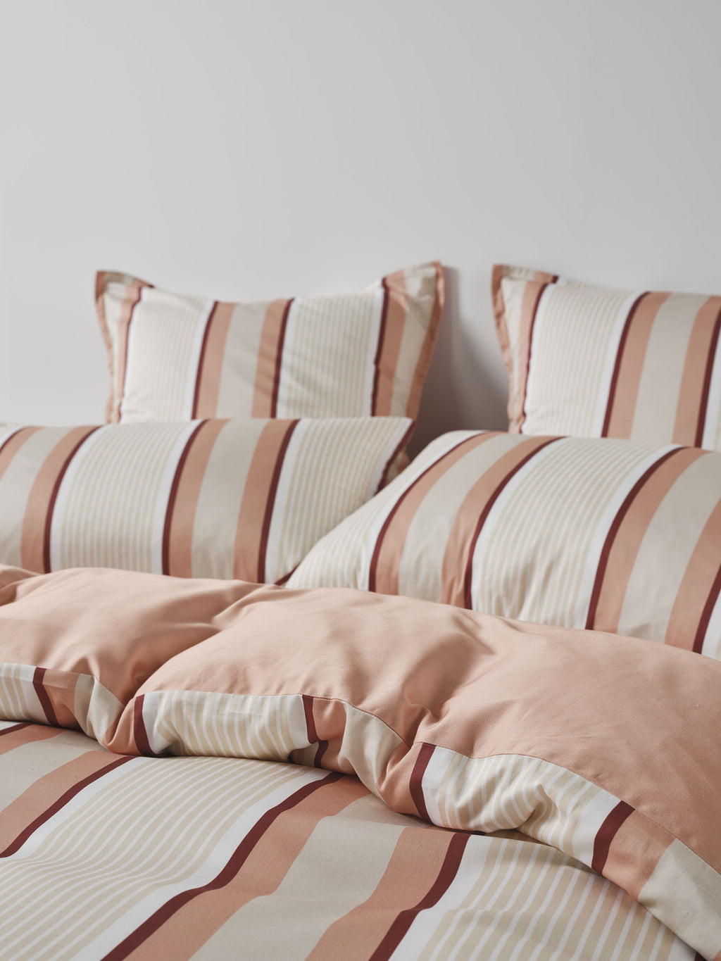 Nara Stripe Clay Quilt Cover Set