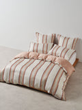 Nara Stripe Clay Quilt Cover Set