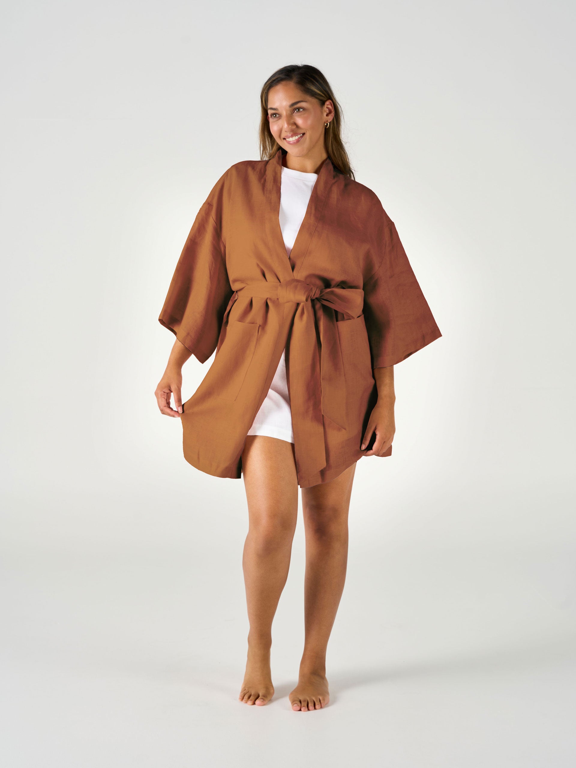 Nimes Cinnamon Short Robe