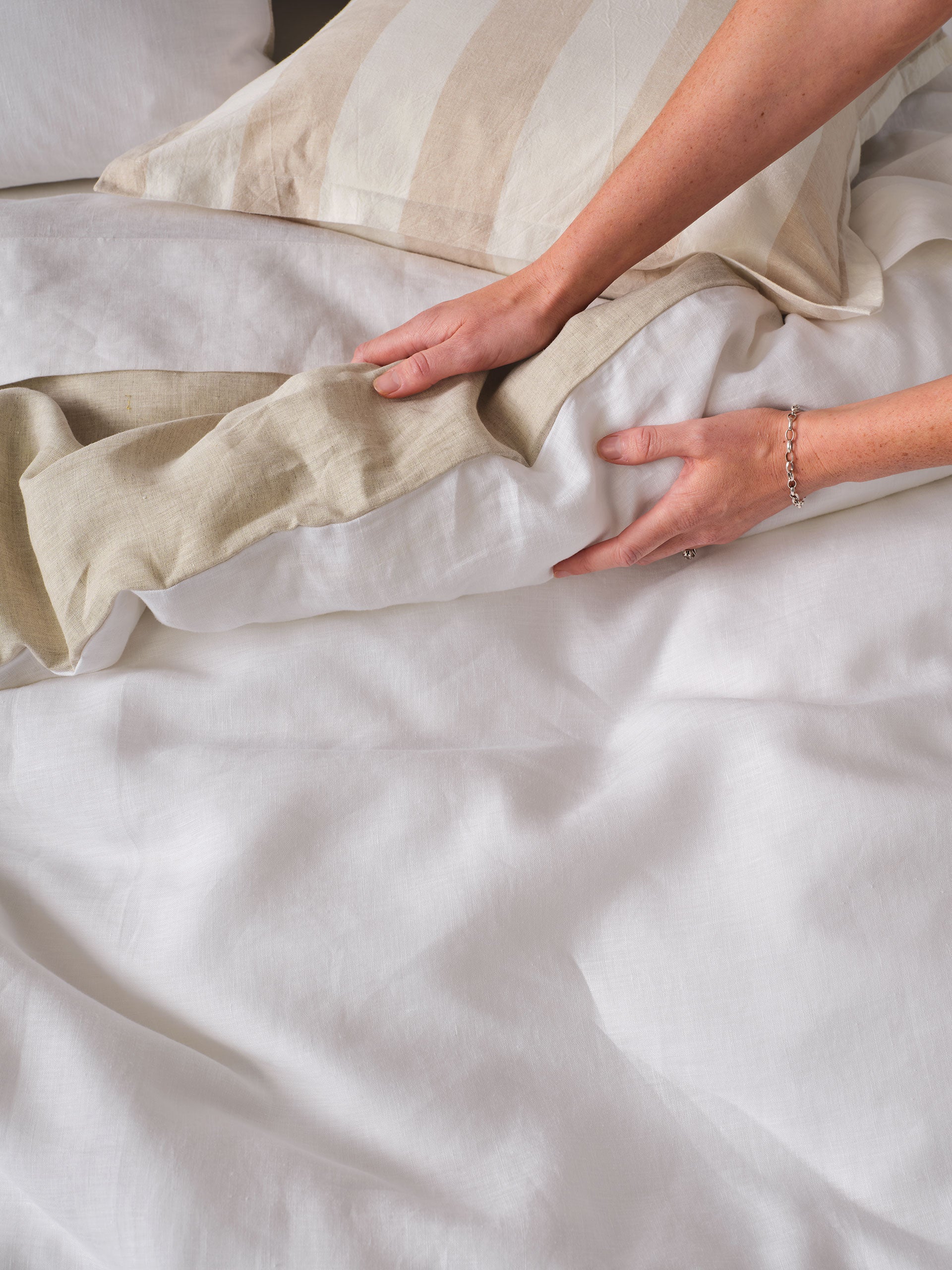 Nimes White-Natural Duet Quilt Cover Set