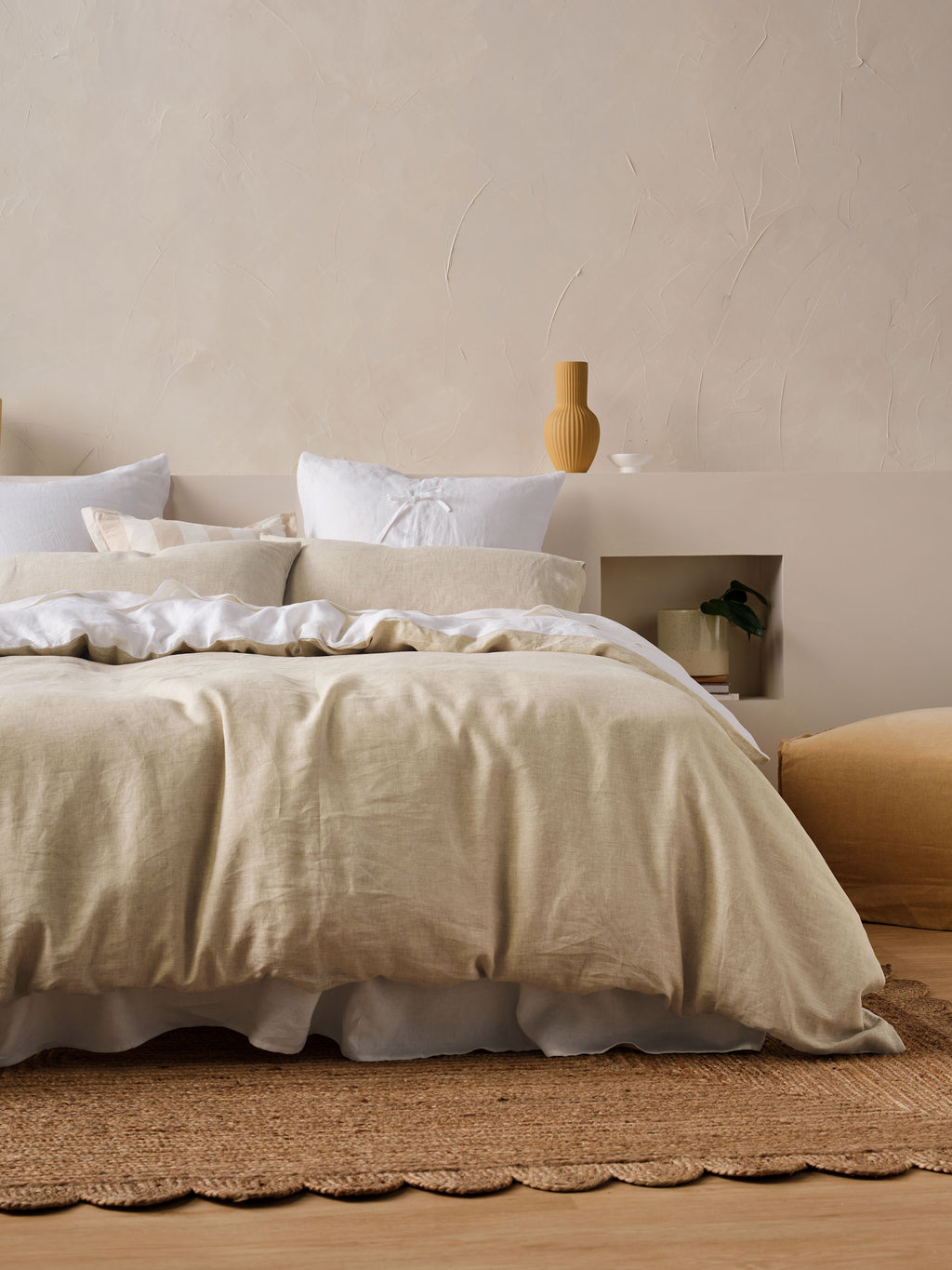 Nimes White-Natural Duet Quilt Cover Set