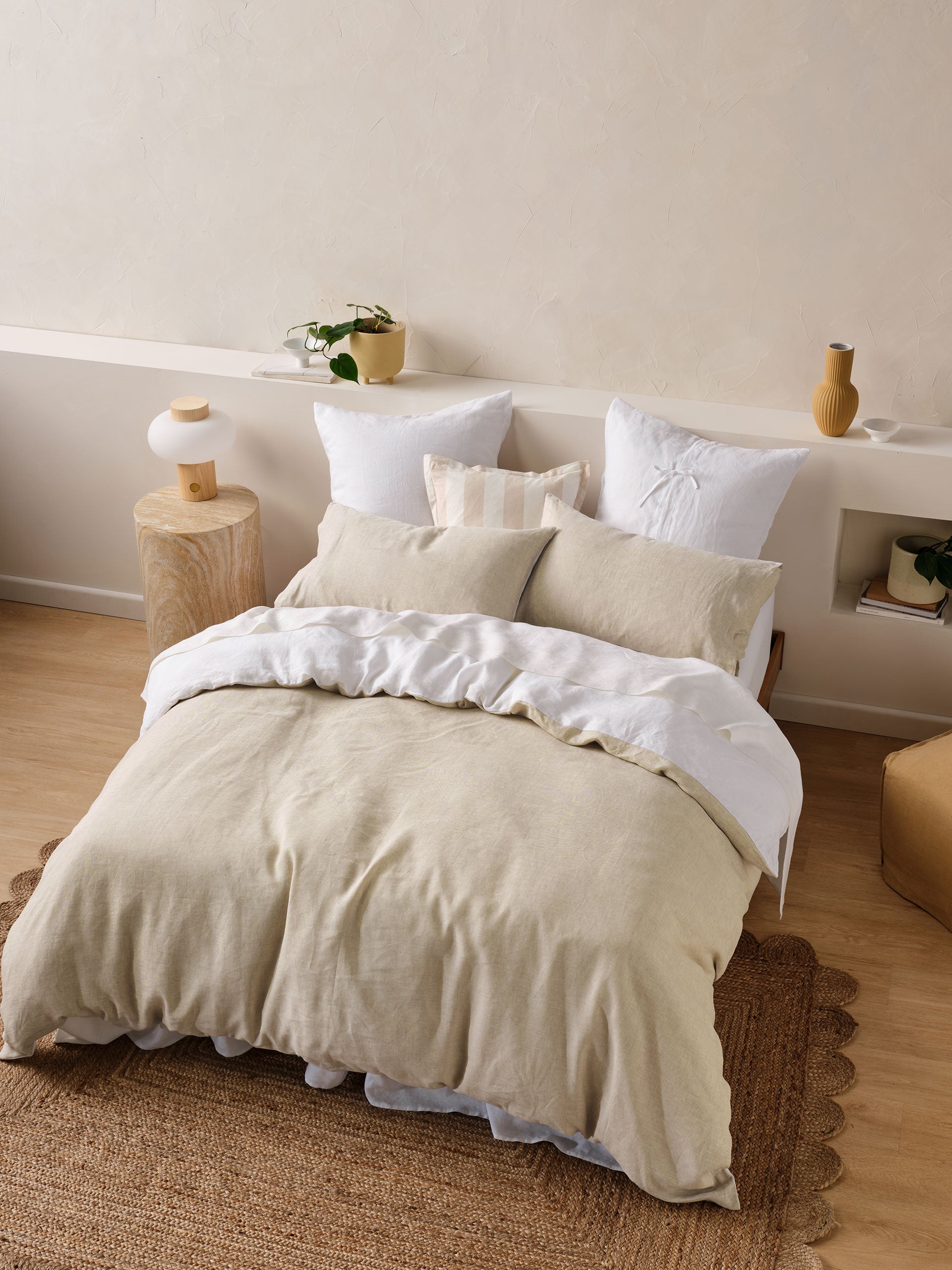 Nimes White-Natural Duet Quilt Cover Set