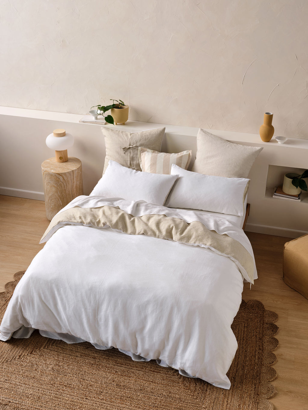 Nimes White-Natural Duet Quilt Cover Set