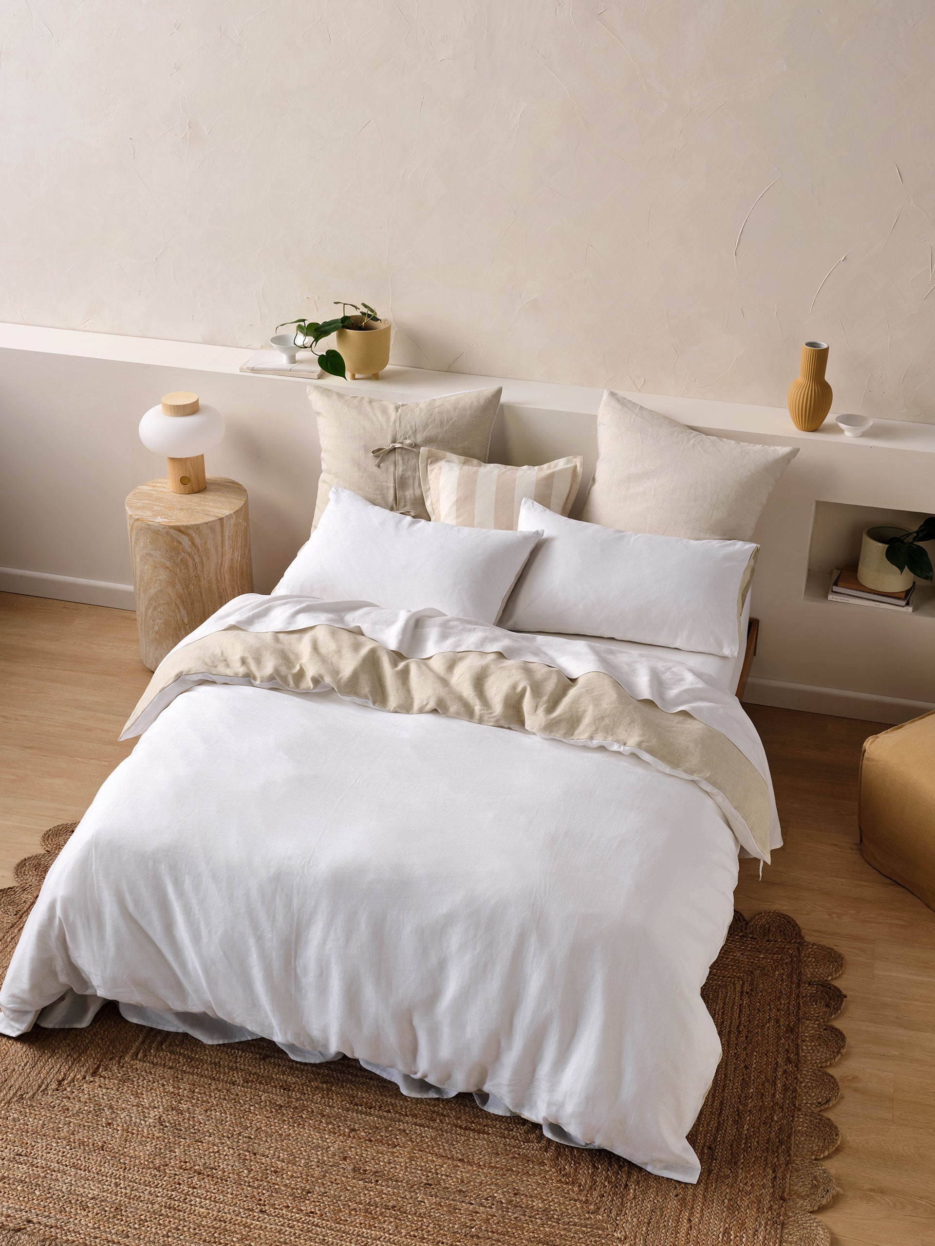 Nimes White-Natural Duet Quilt Cover Set