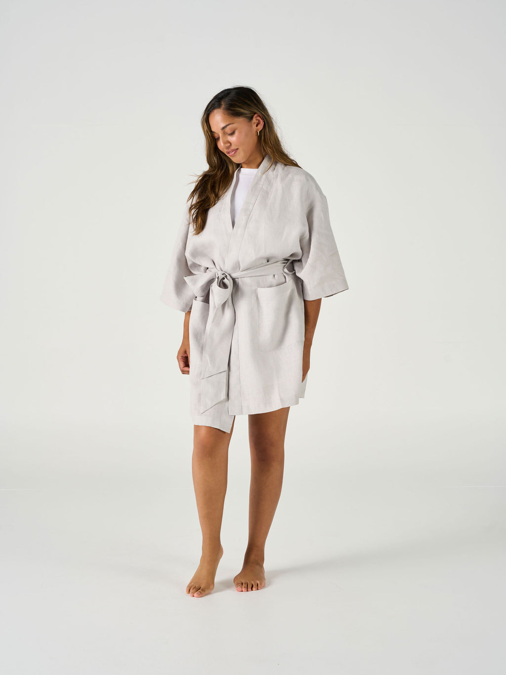 Nimes Pale Grey Short Robe