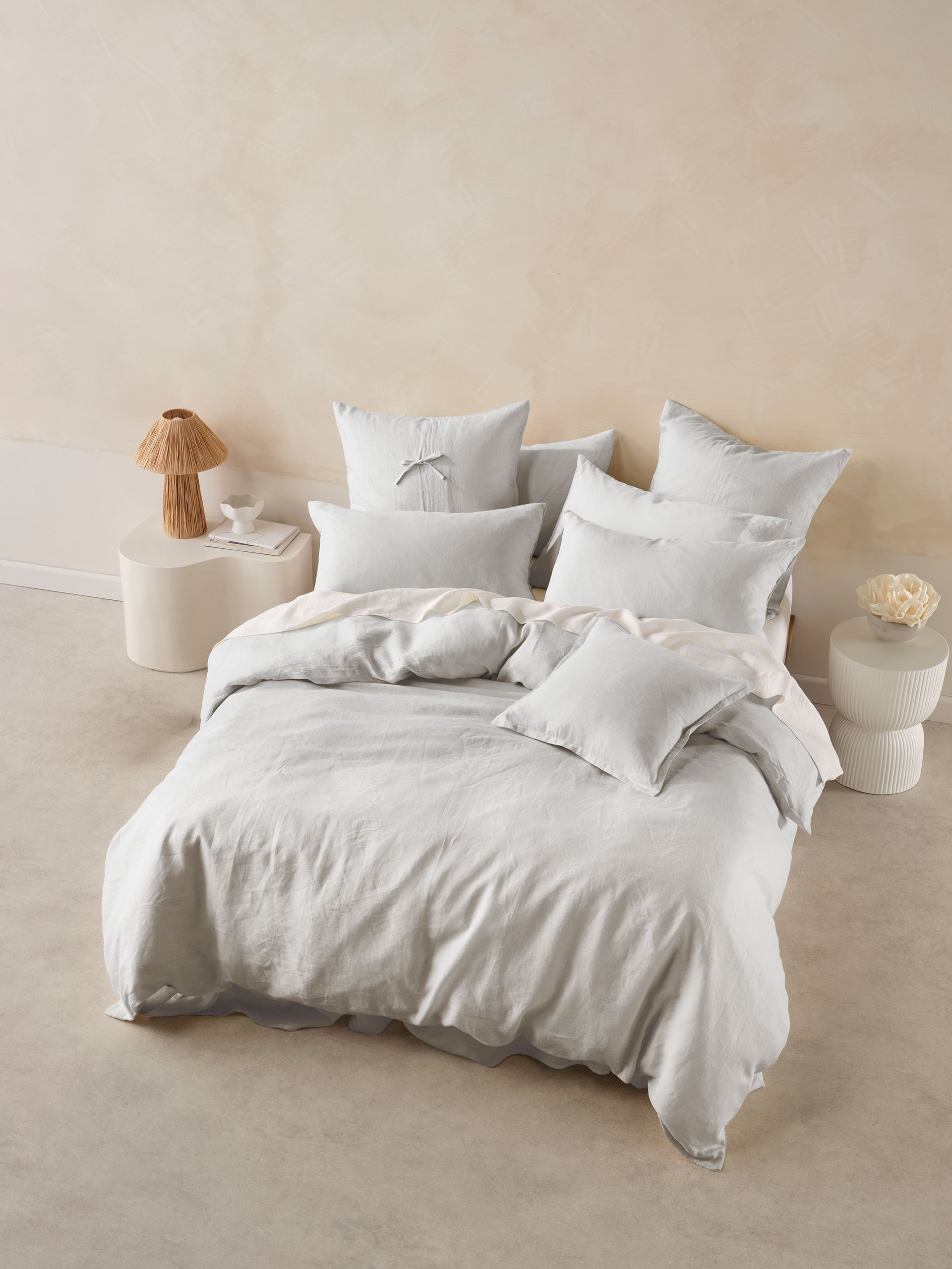 Nimes Pale Grey Quilt Cover Set