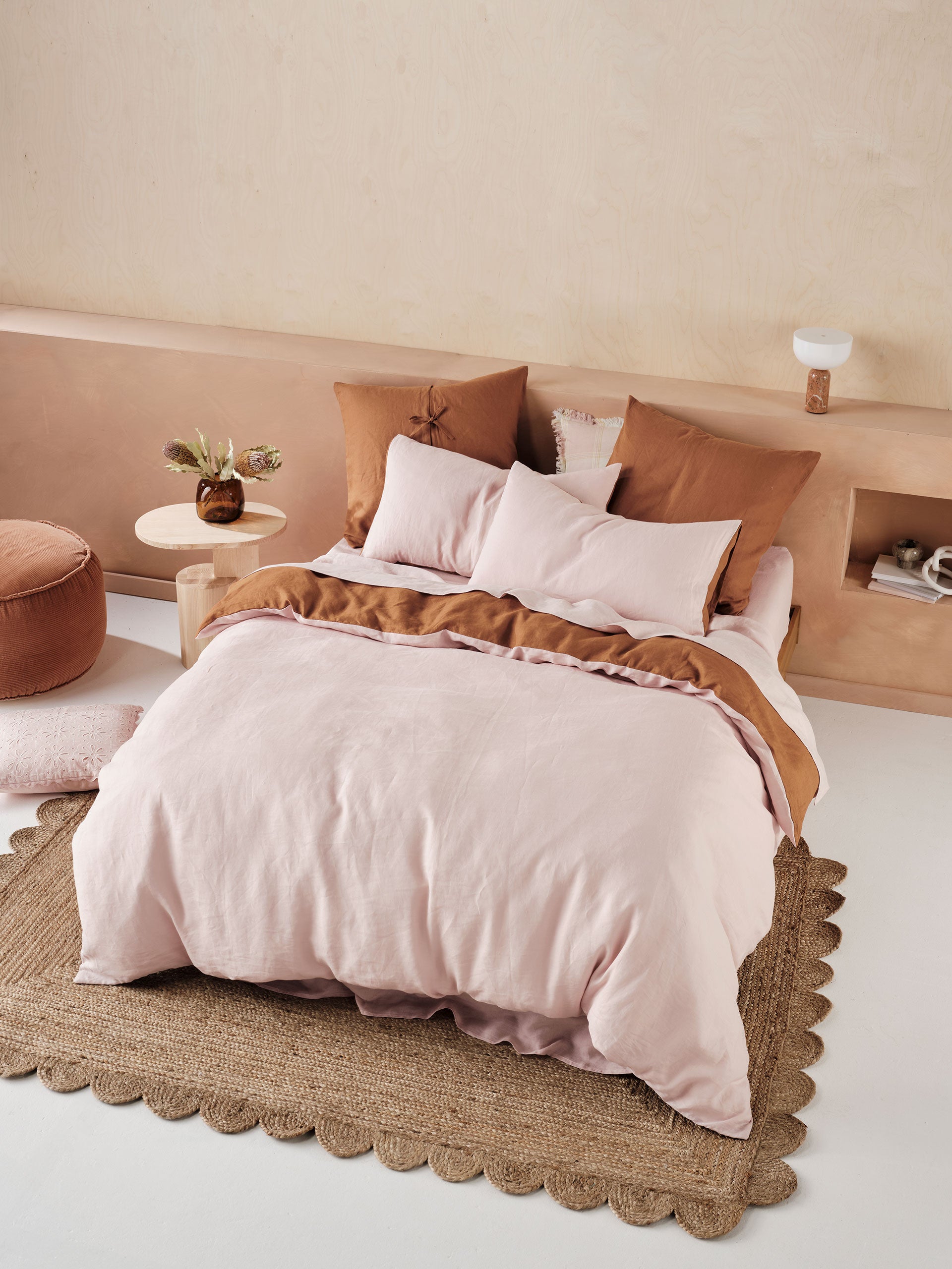 Nimes Rose-Cinnamon Duet Quilt Cover Set