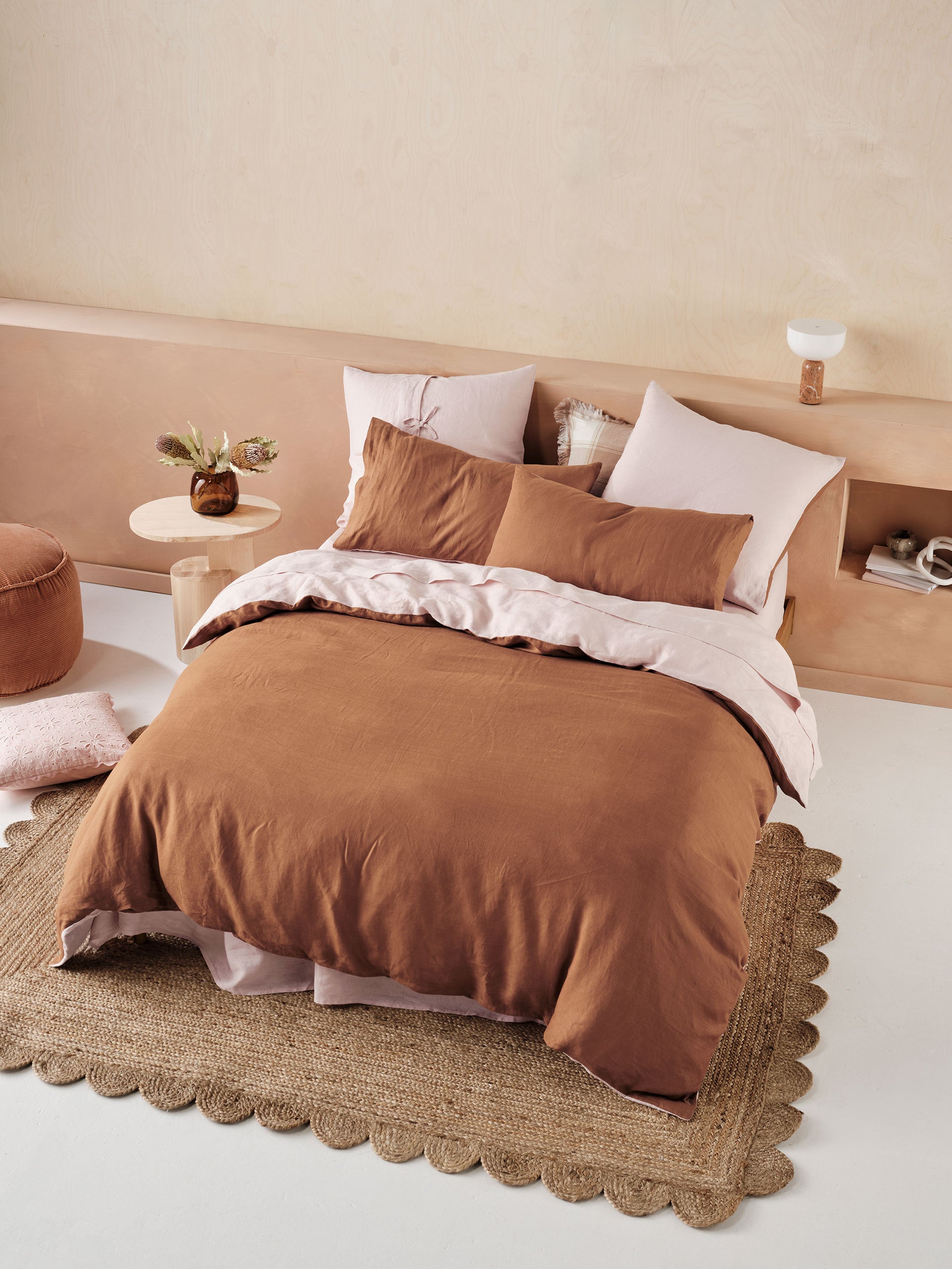 Nimes Rose-Cinnamon Duet Quilt Cover Set