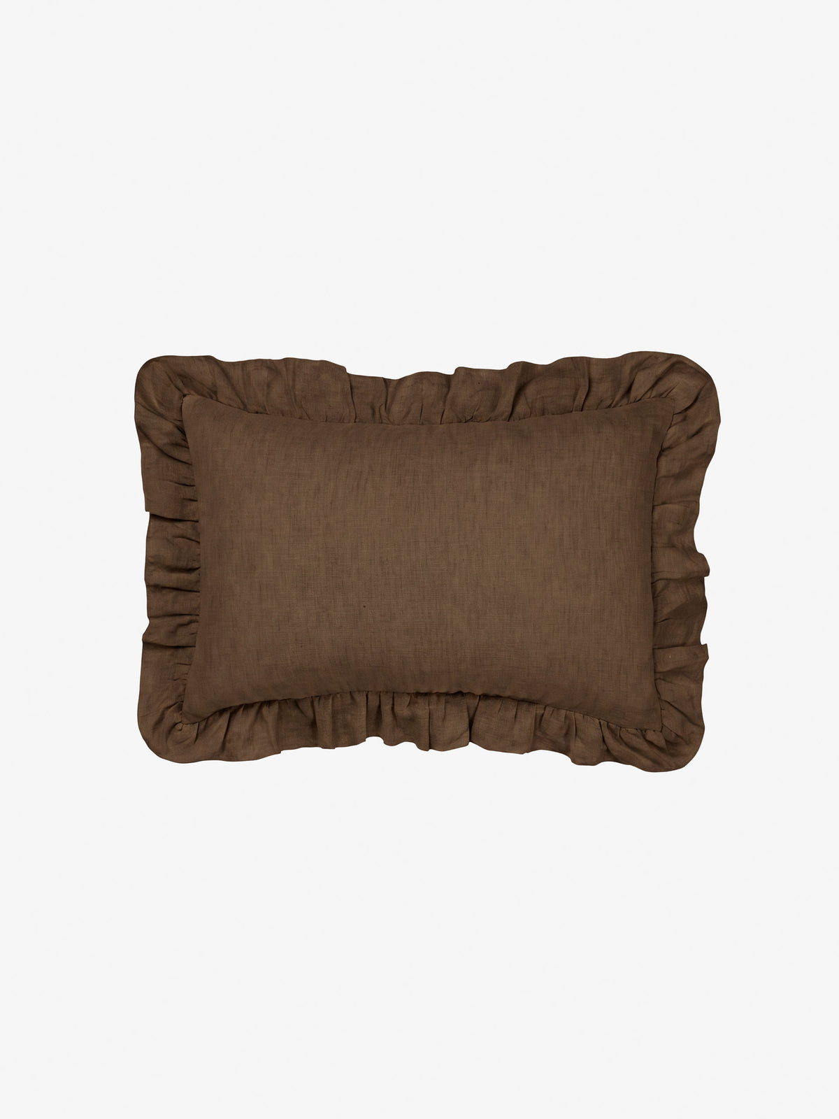 Nimes Chocolate Ruffle Cushion 40x60cm