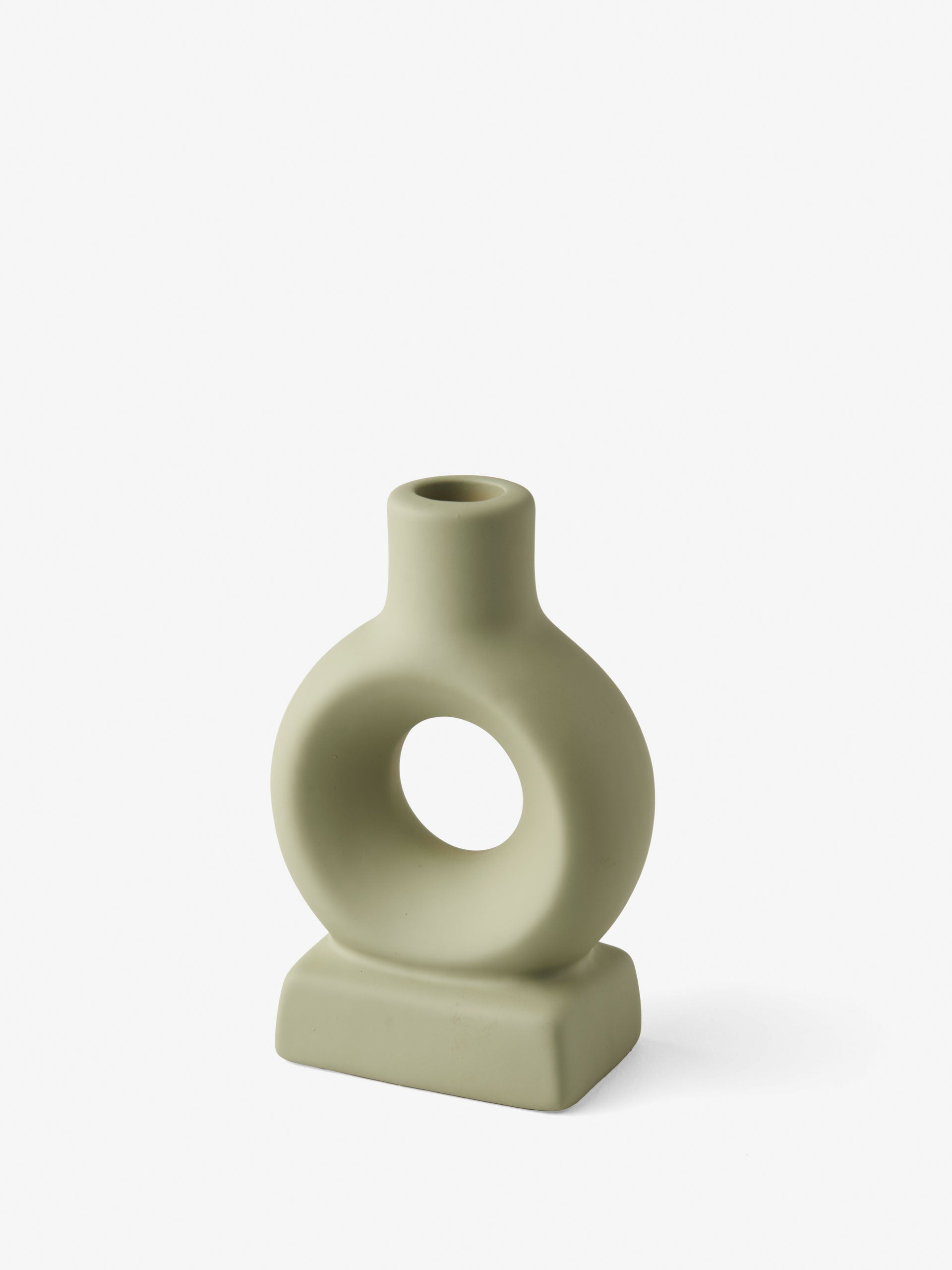Oval Green Candle Holder 15cm