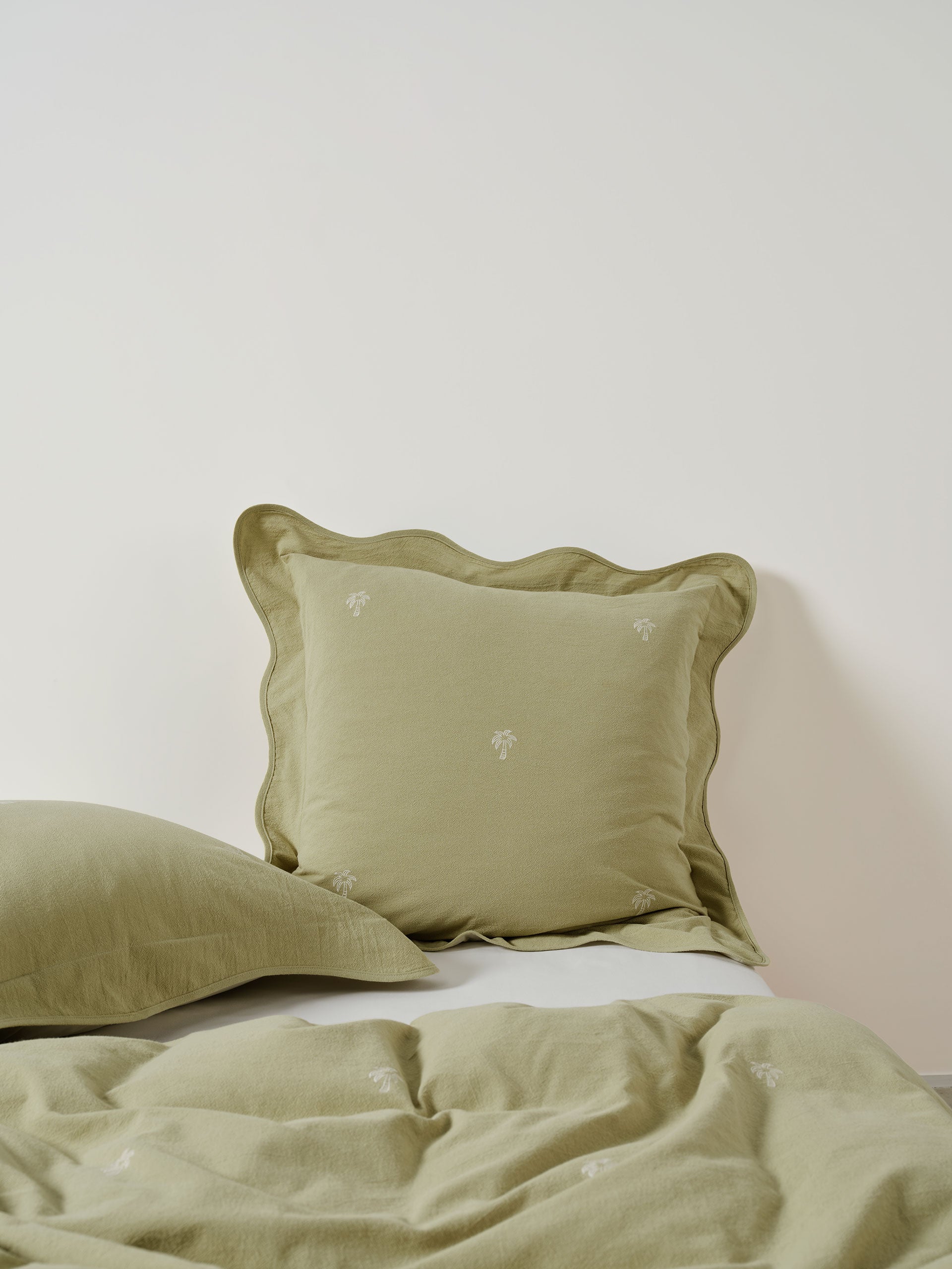 Palmier Khaki European Pillowcase