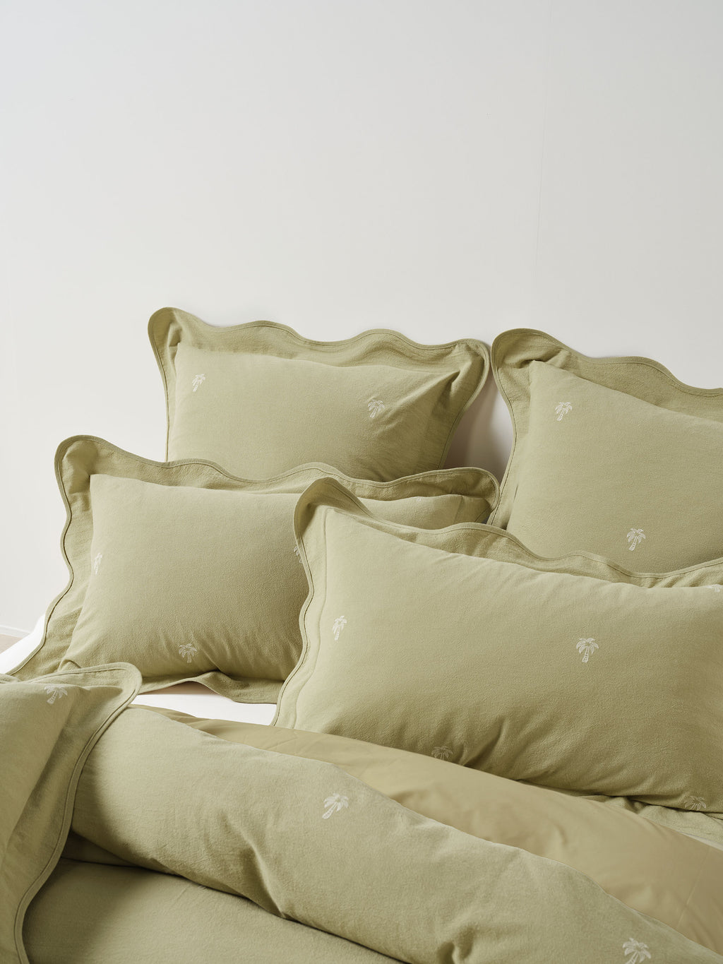 Palmier Khaki Quilt Cover Set