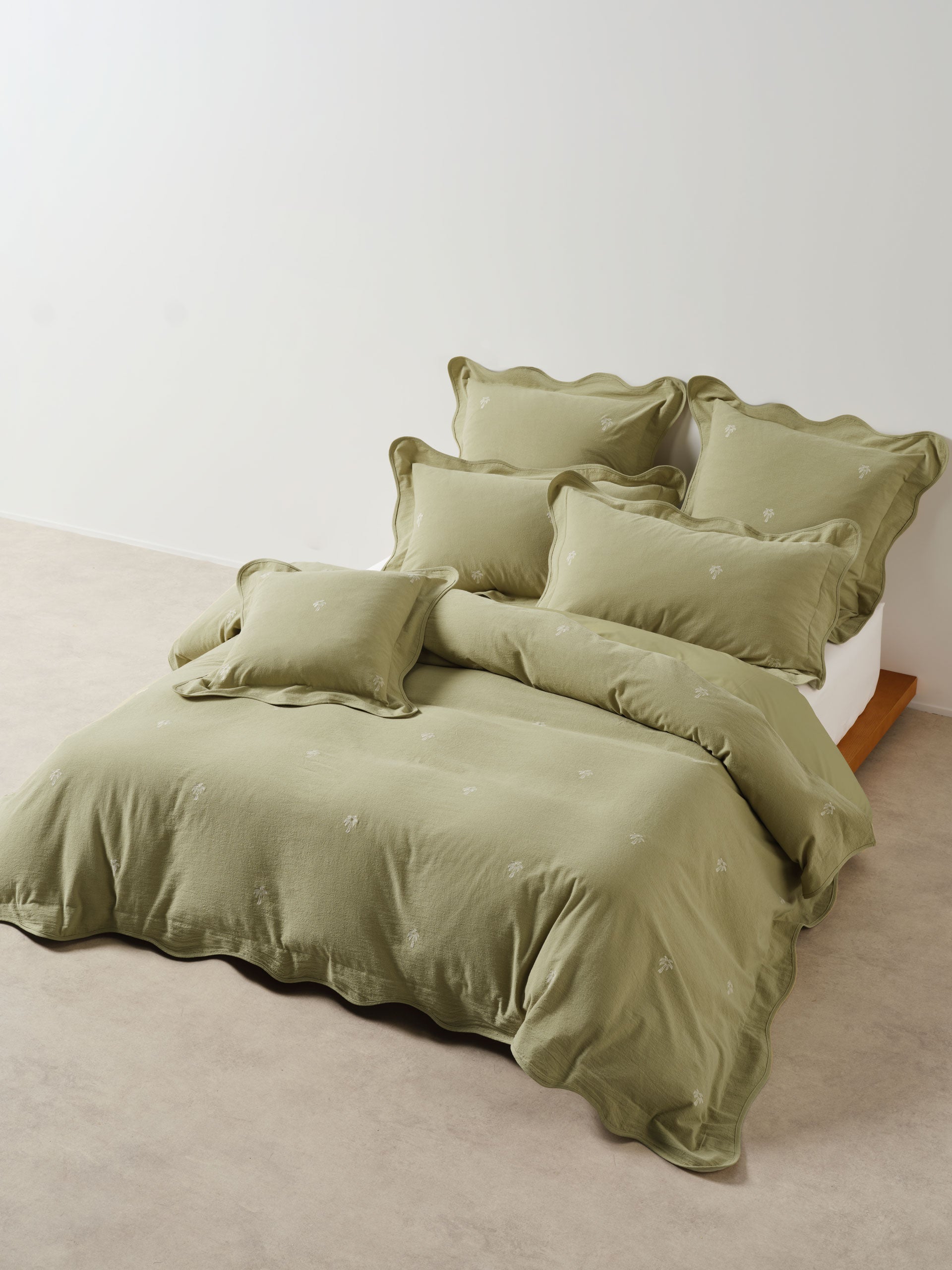 Palmier Khaki Quilt Cover Set