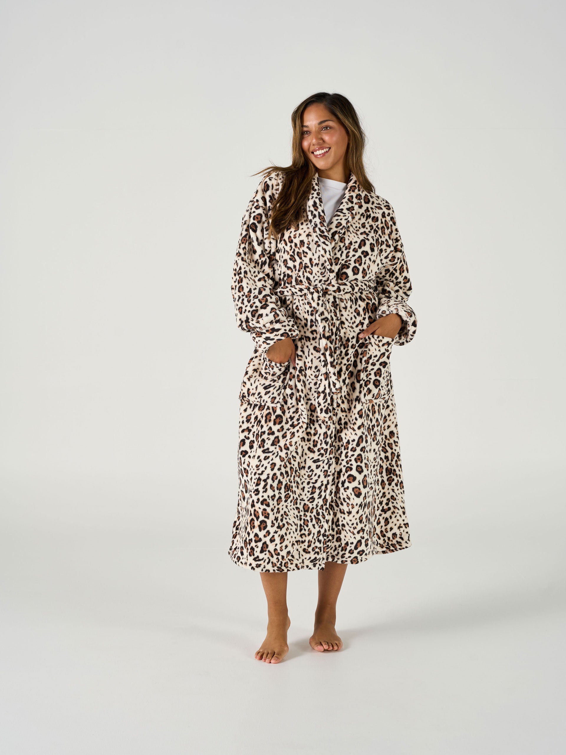 Plush Leopard Robe