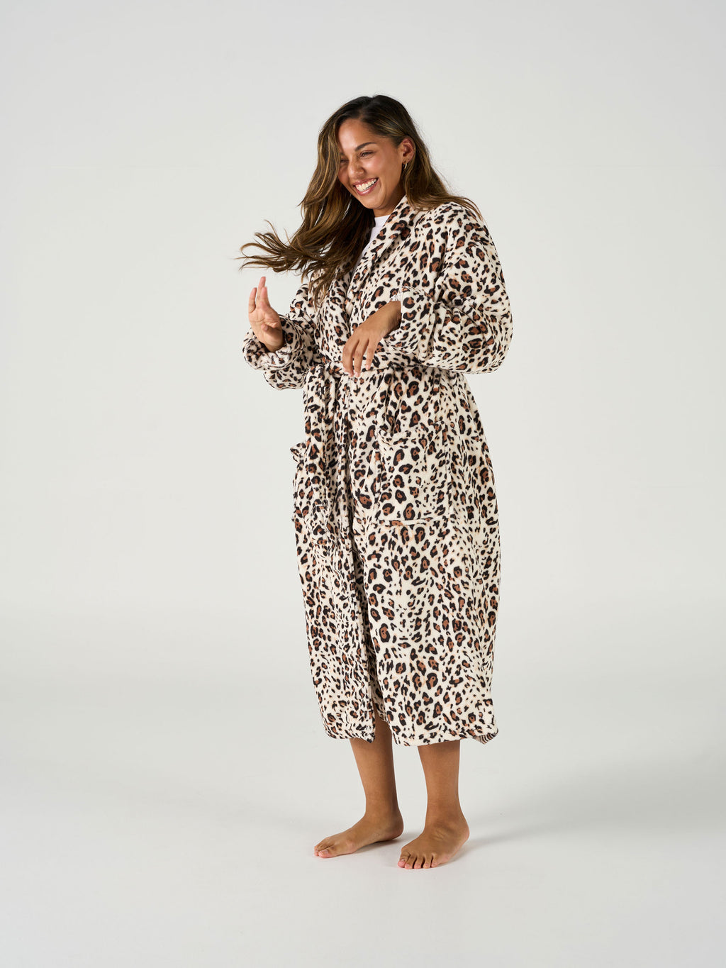Plush Leopard Robe