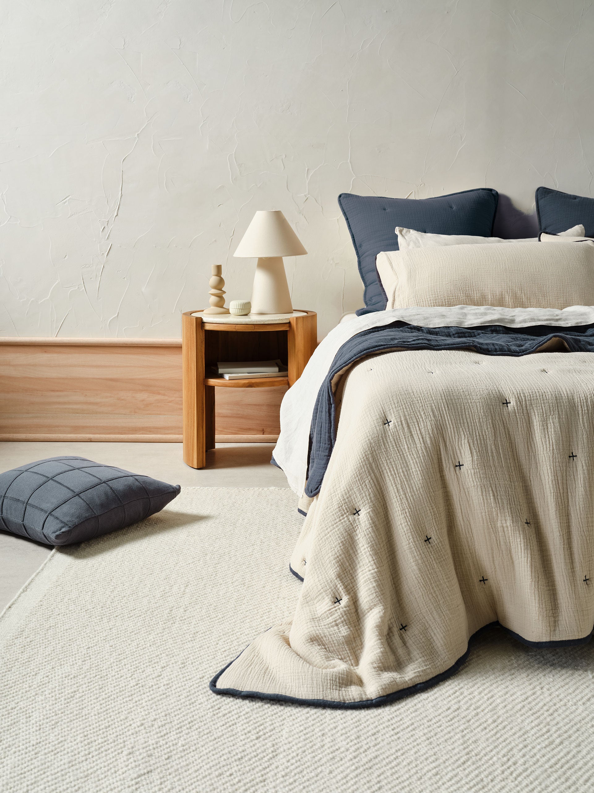 Somerset Navy Pillow Sham Set