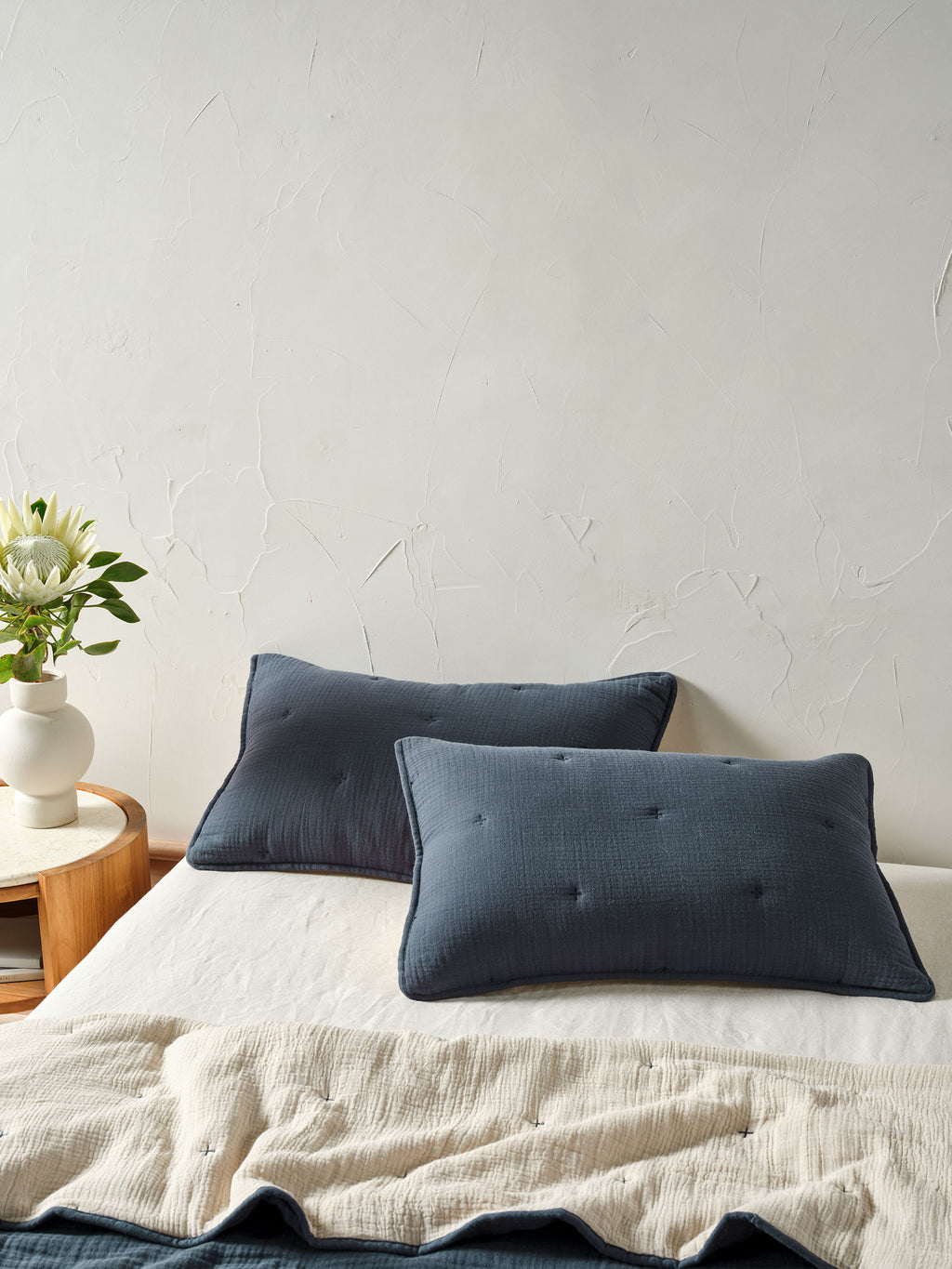 Somerset Navy Pillow Sham Set