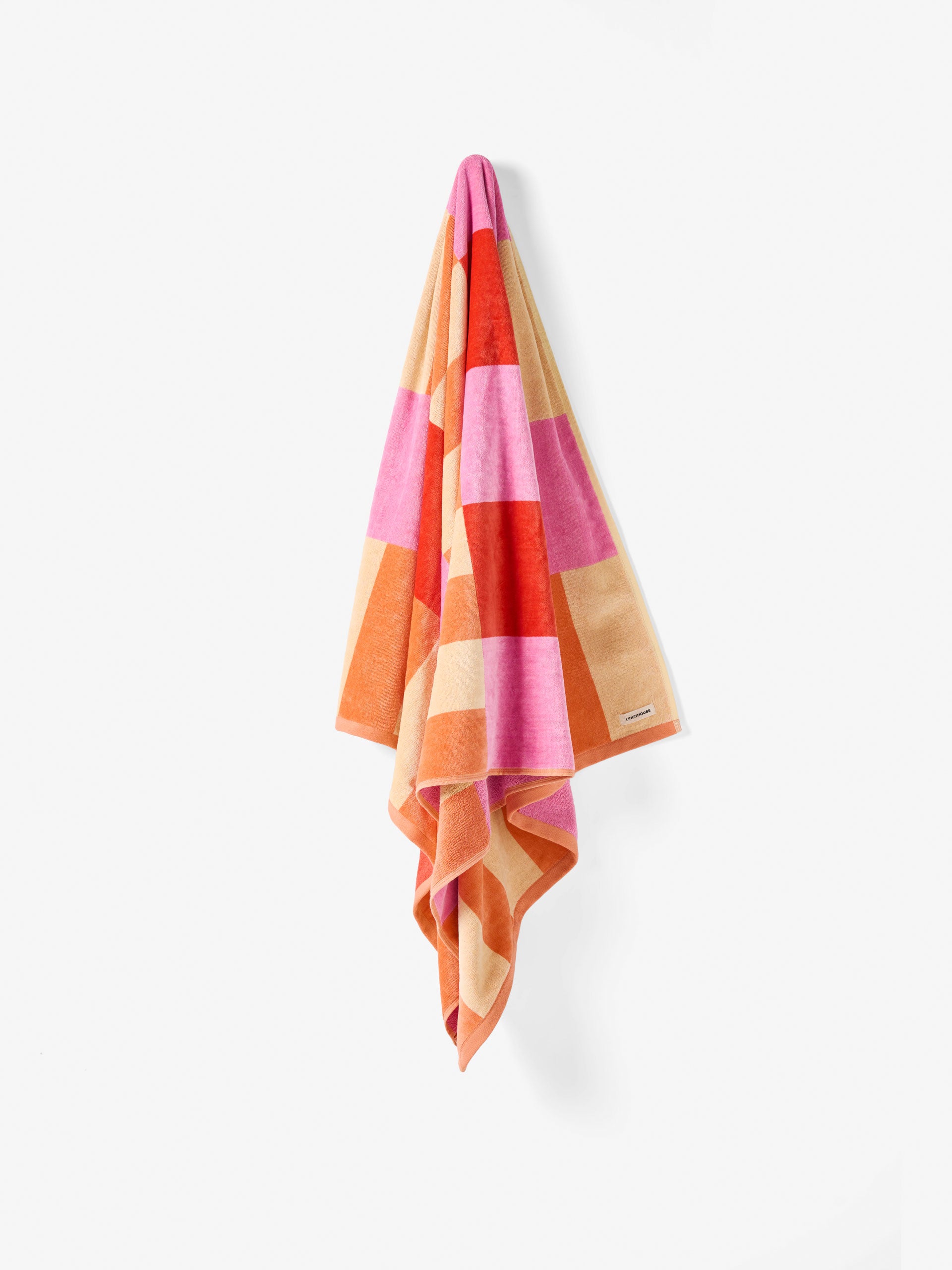 Square Pink Beach Towel
