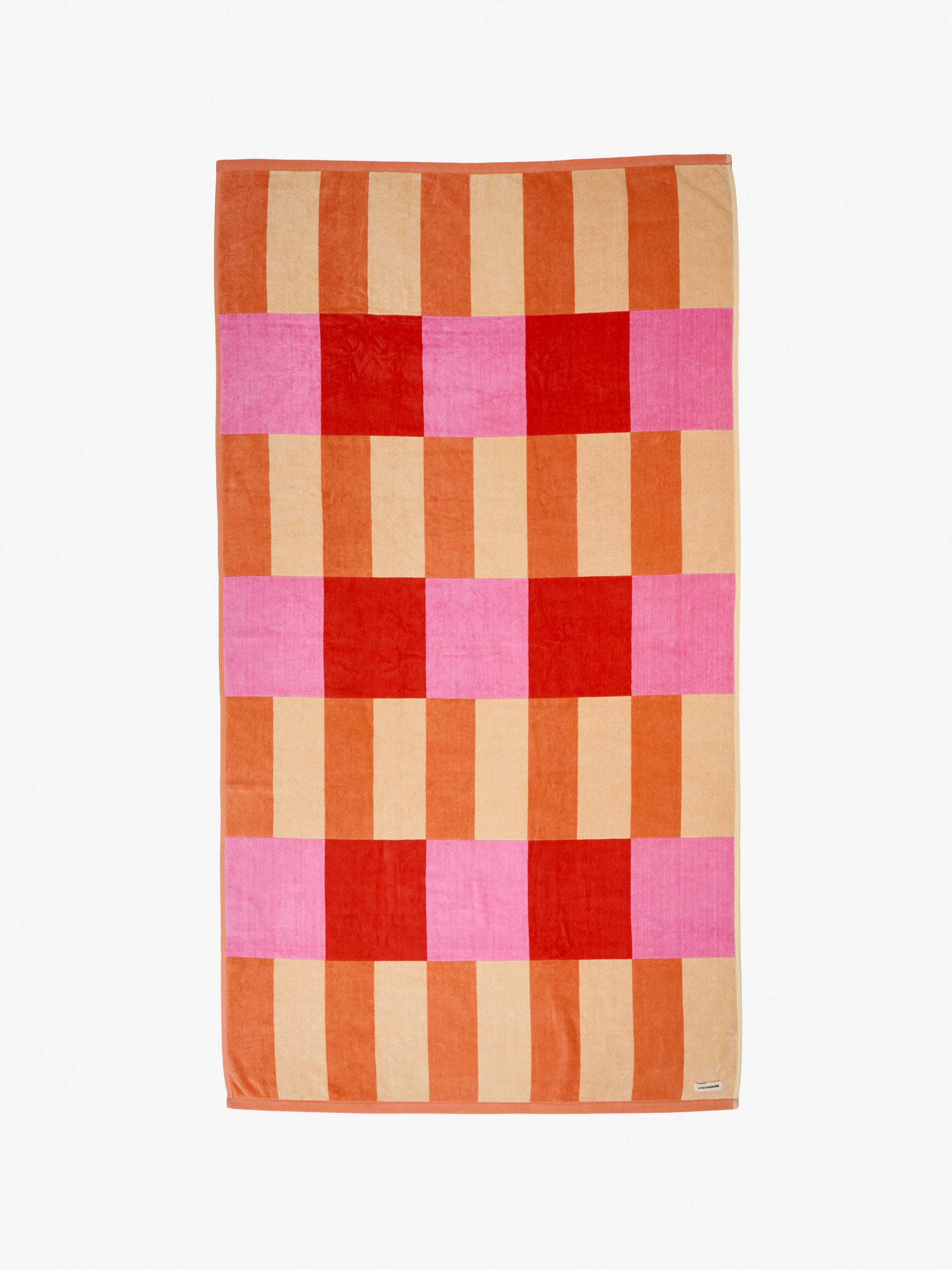Square Pink Beach Towel