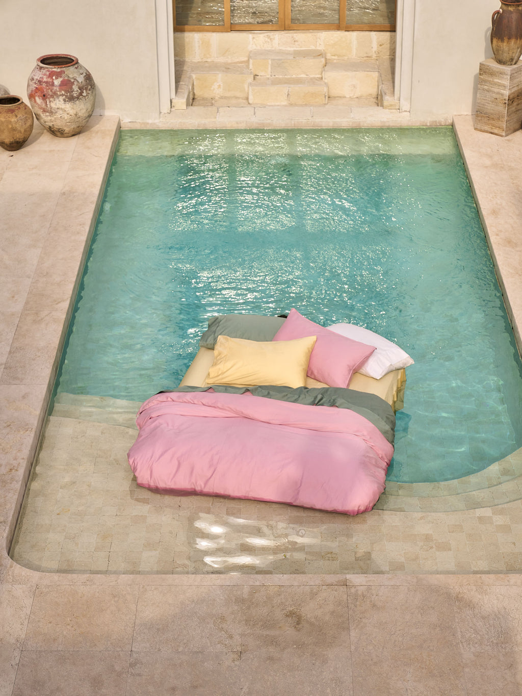 Surf Wash Dusty Rose Quilt Cover Set