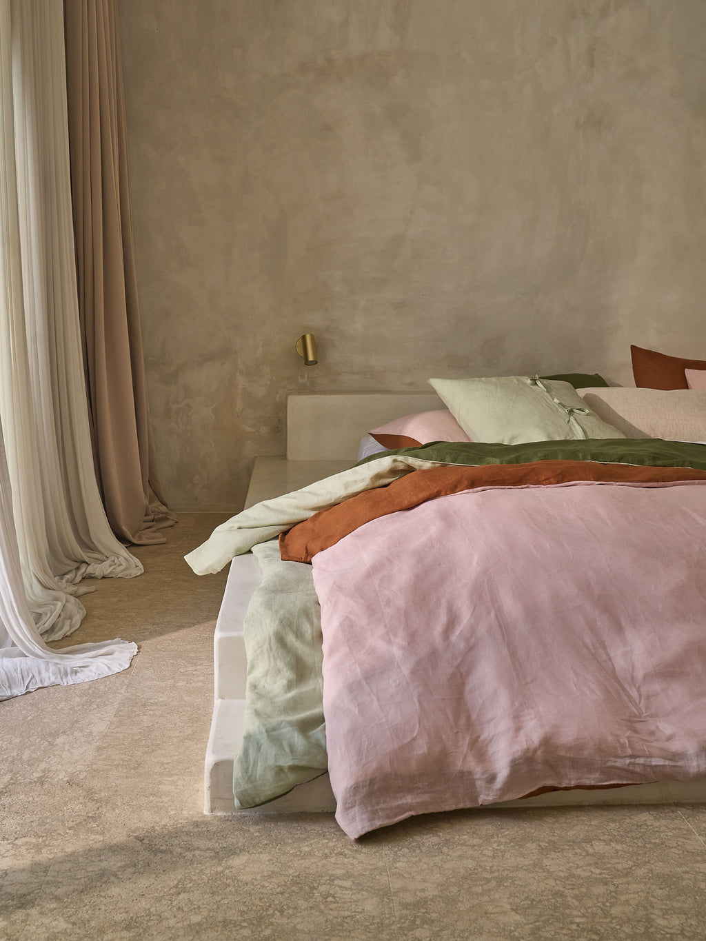 Nimes Rose-Cinnamon Duet Quilt Cover Set
