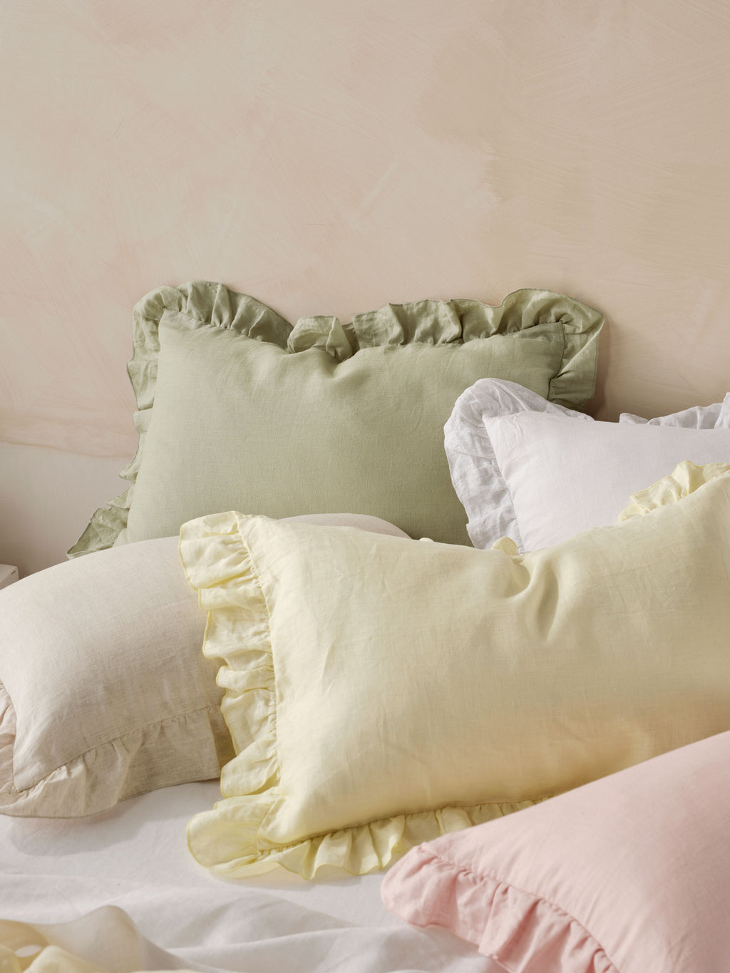 Nimes Wasabi Ruffle Cushion 40x60cm