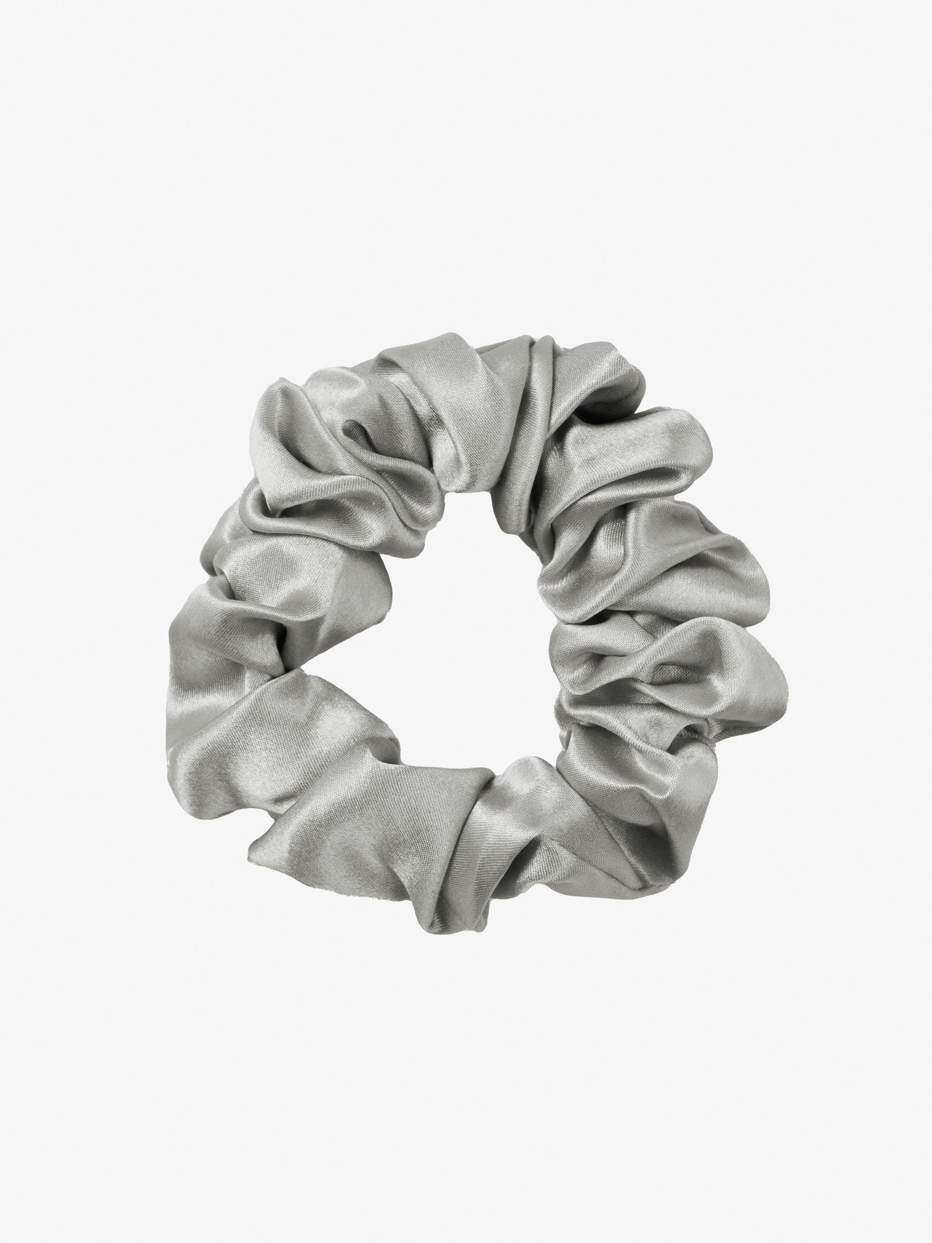 Silk Silver Scrunchie