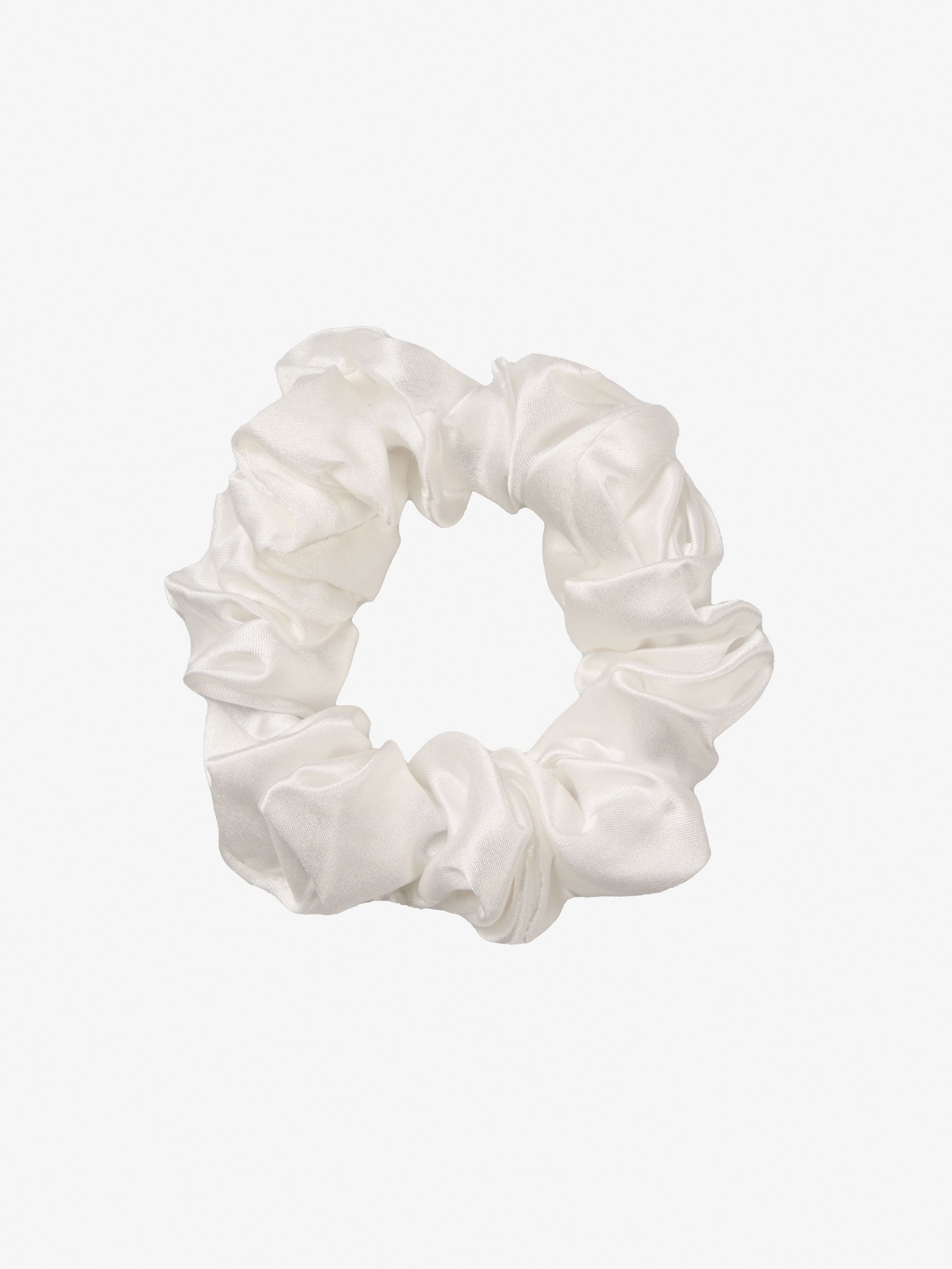 Silk White Scrunchie