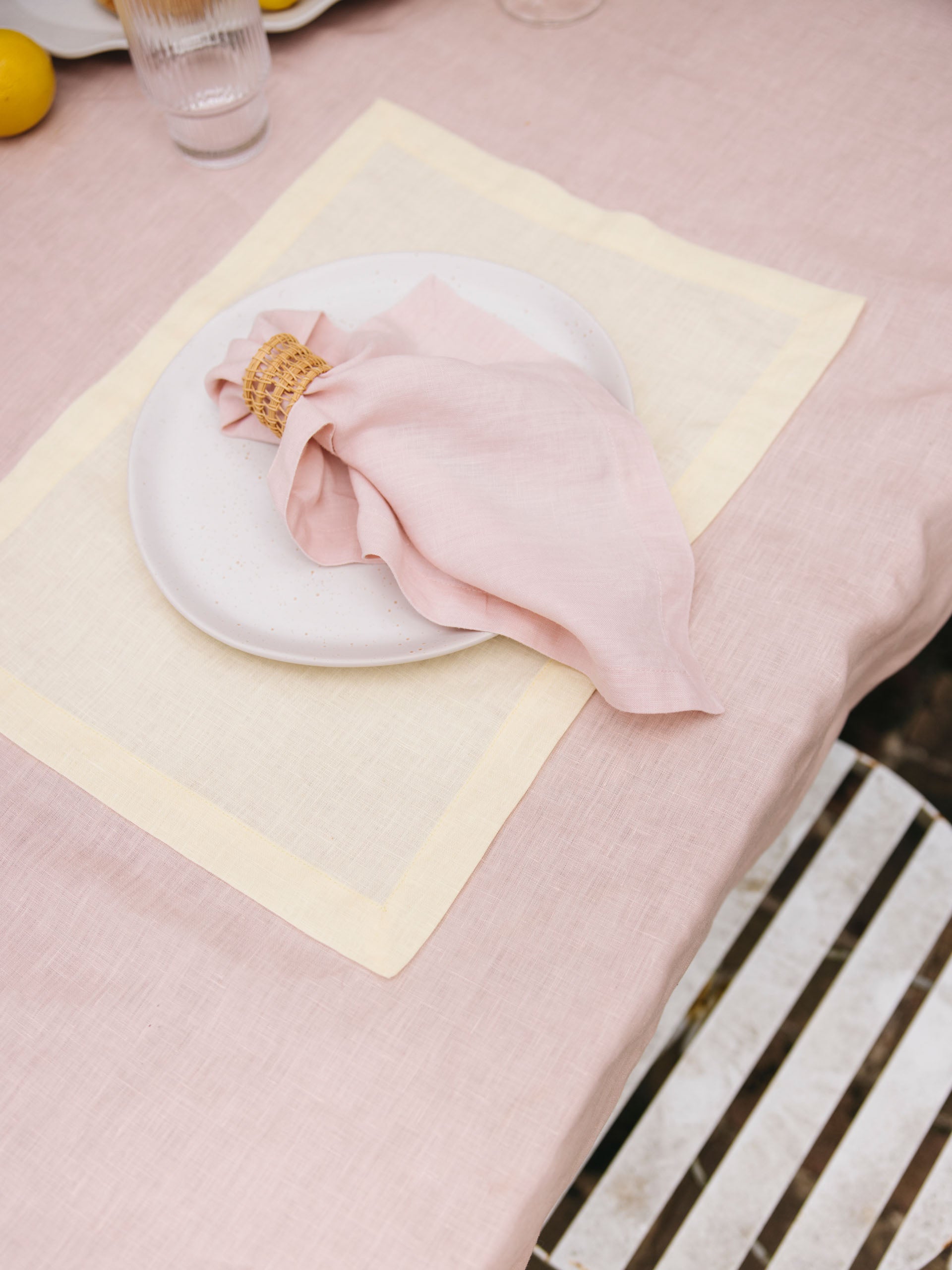 Nimes Lemon Linen Placemat