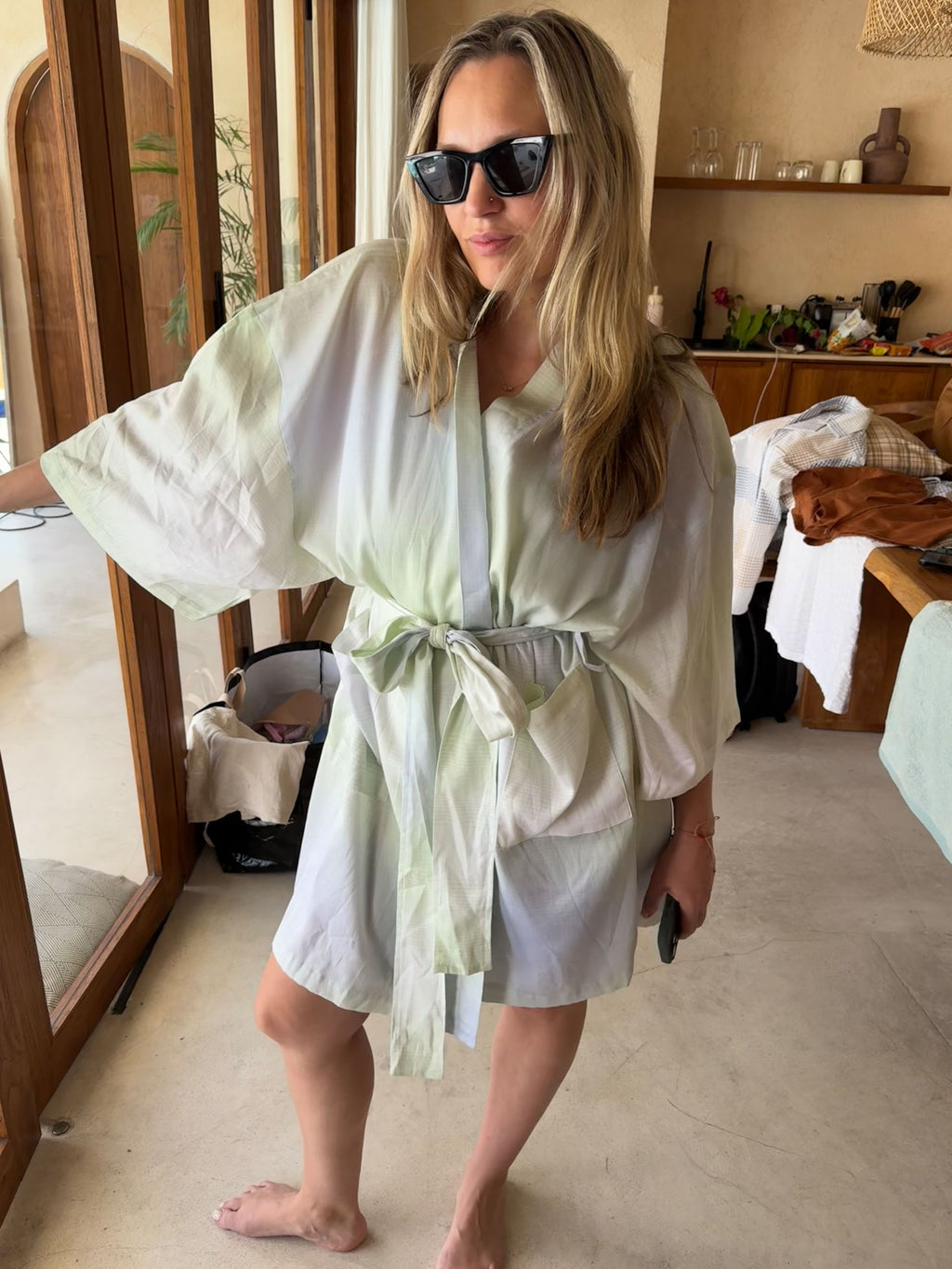 Sunrise Check Clearwater Robe
