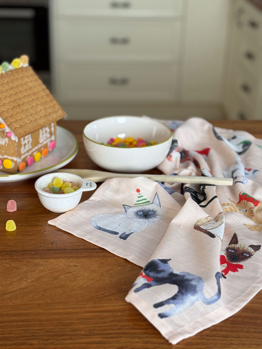 Christmas Cats Tea Towel
