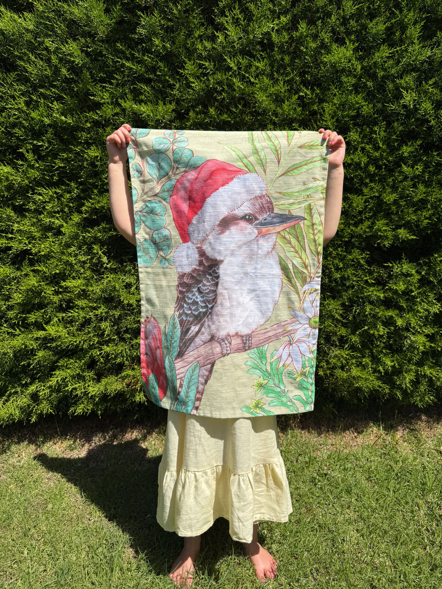 Bush Christmas Kookaburra Tea Towel