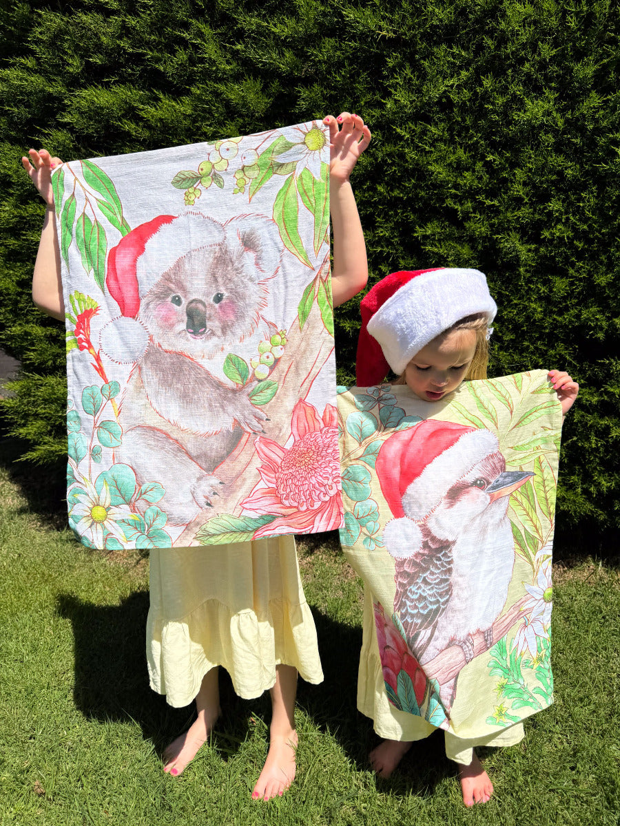 Bush Christmas Kookaburra Tea Towel