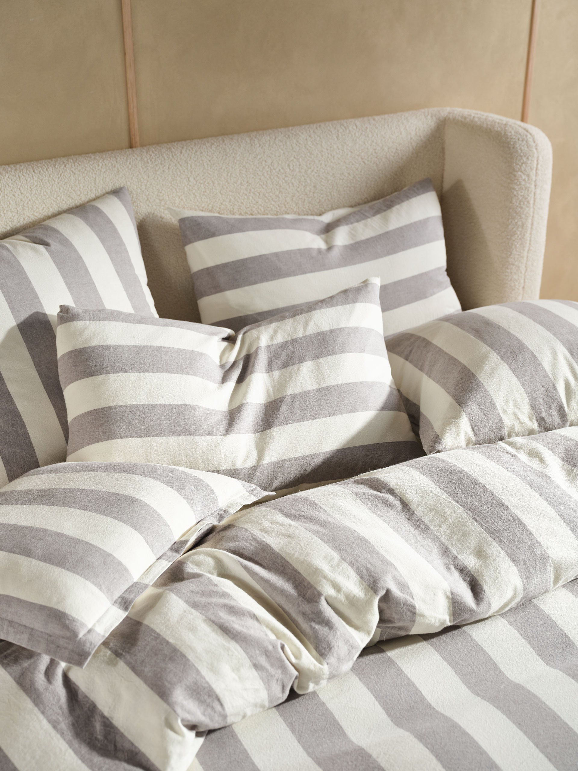 Vintage Stripe Steel Quilt Cover Set