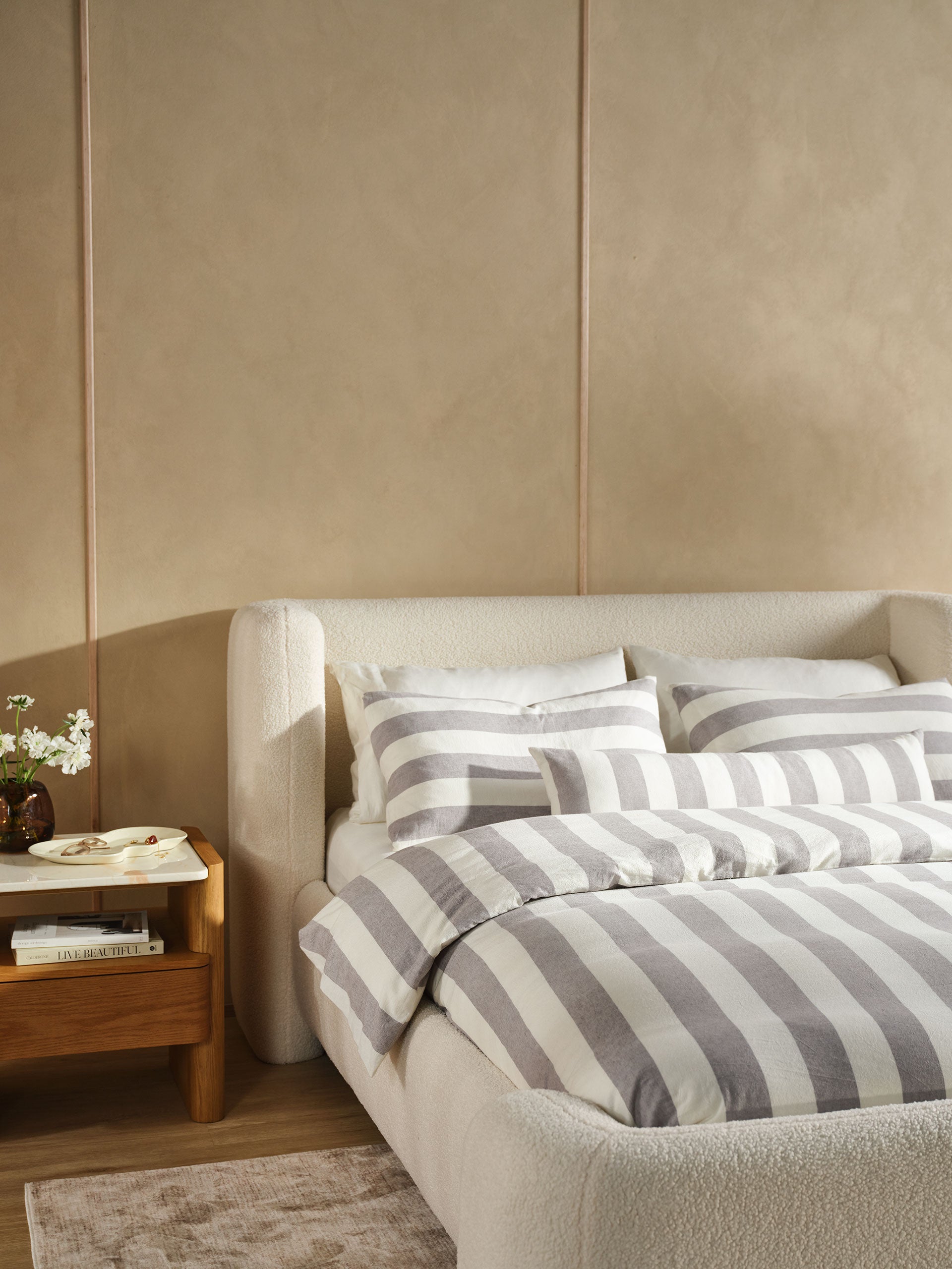 Vintage Stripe Steel Quilt Cover Set – Linen House