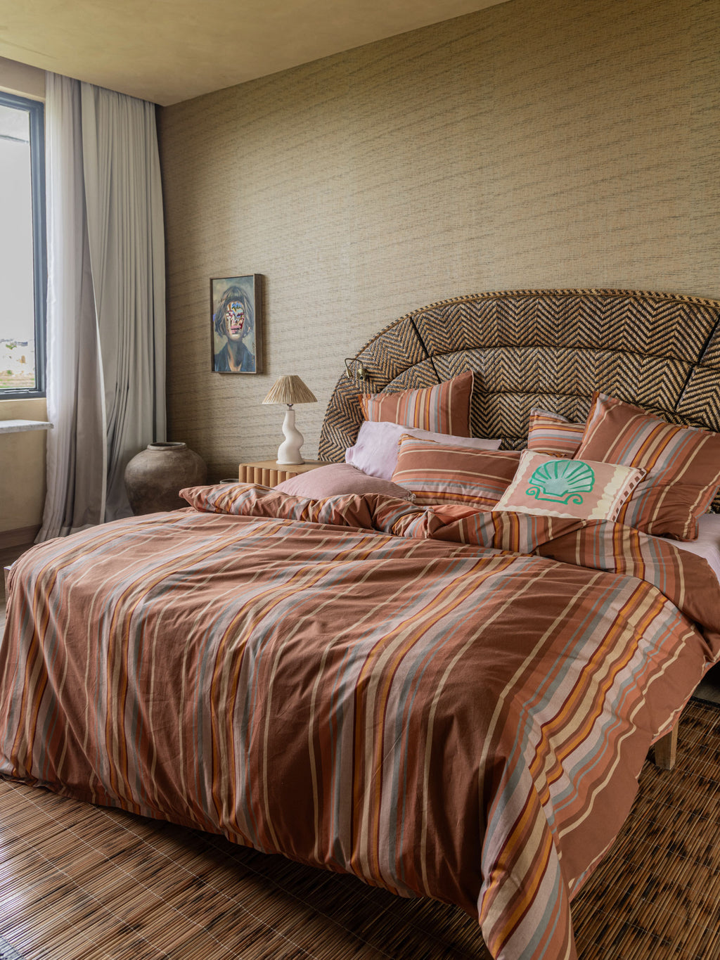 Araminta Coffee Quilt Cover Set