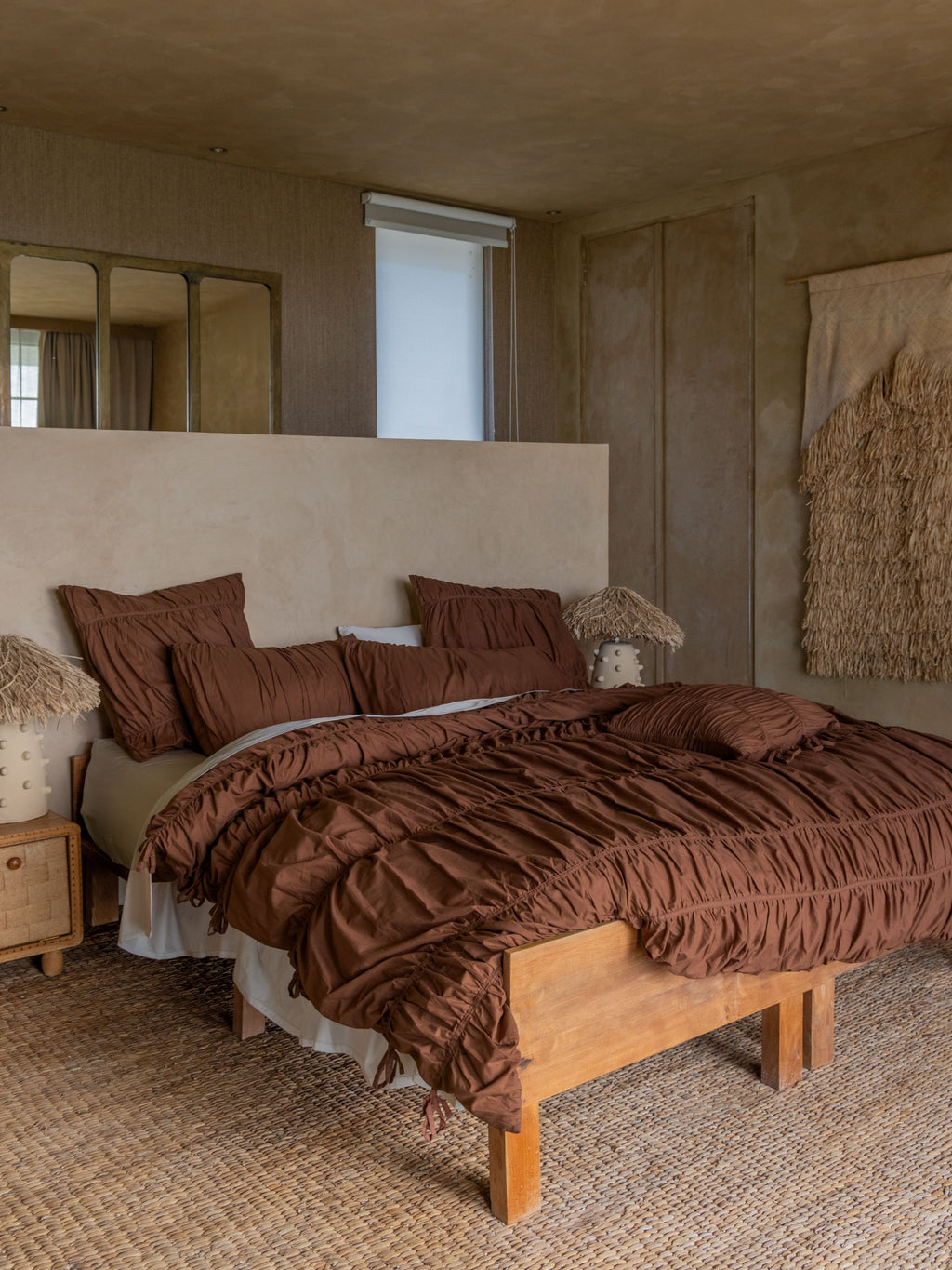 Layla Chocolate Quilt Cover Set