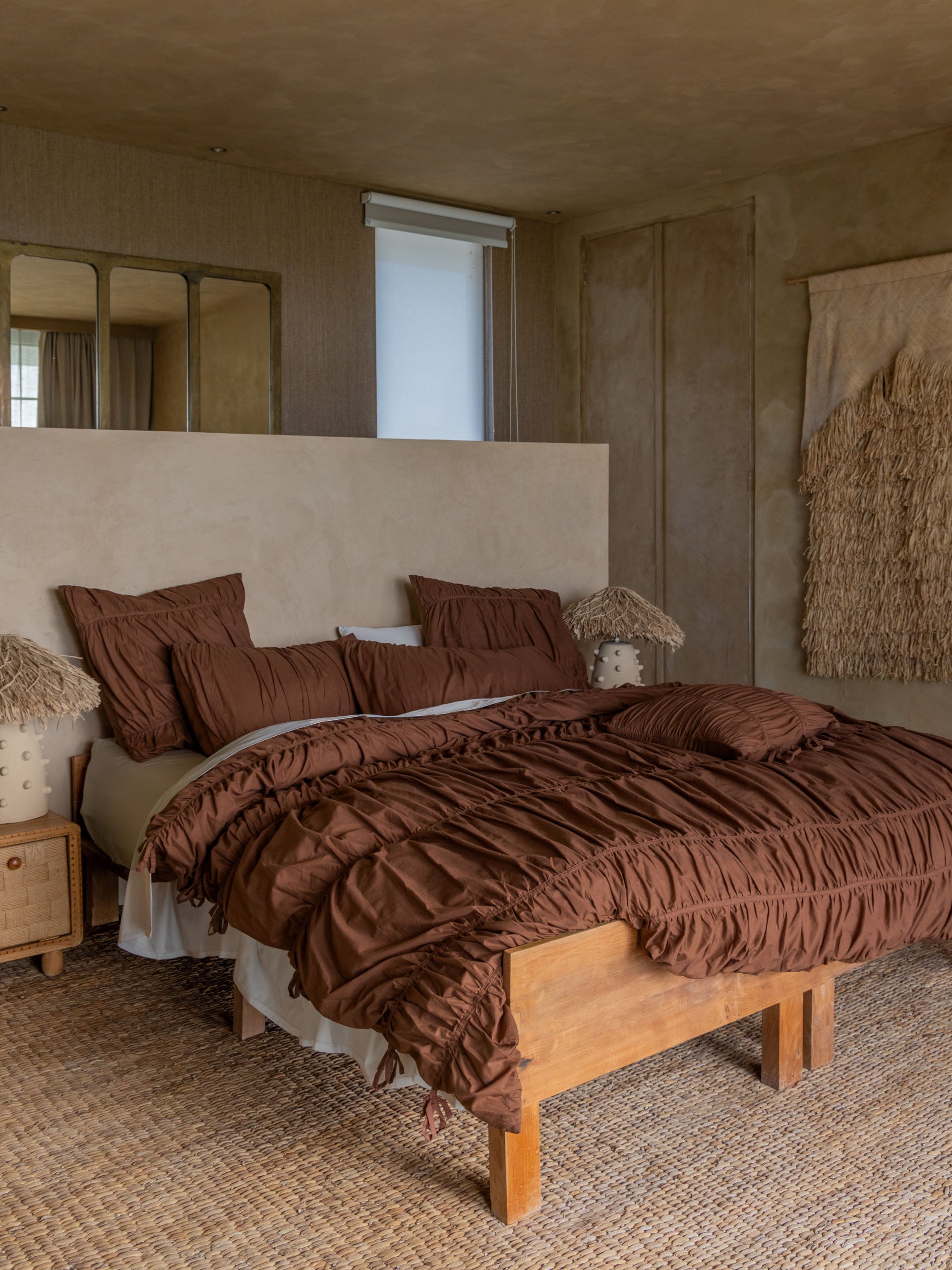 Layla Chocolate Quilt Cover Set