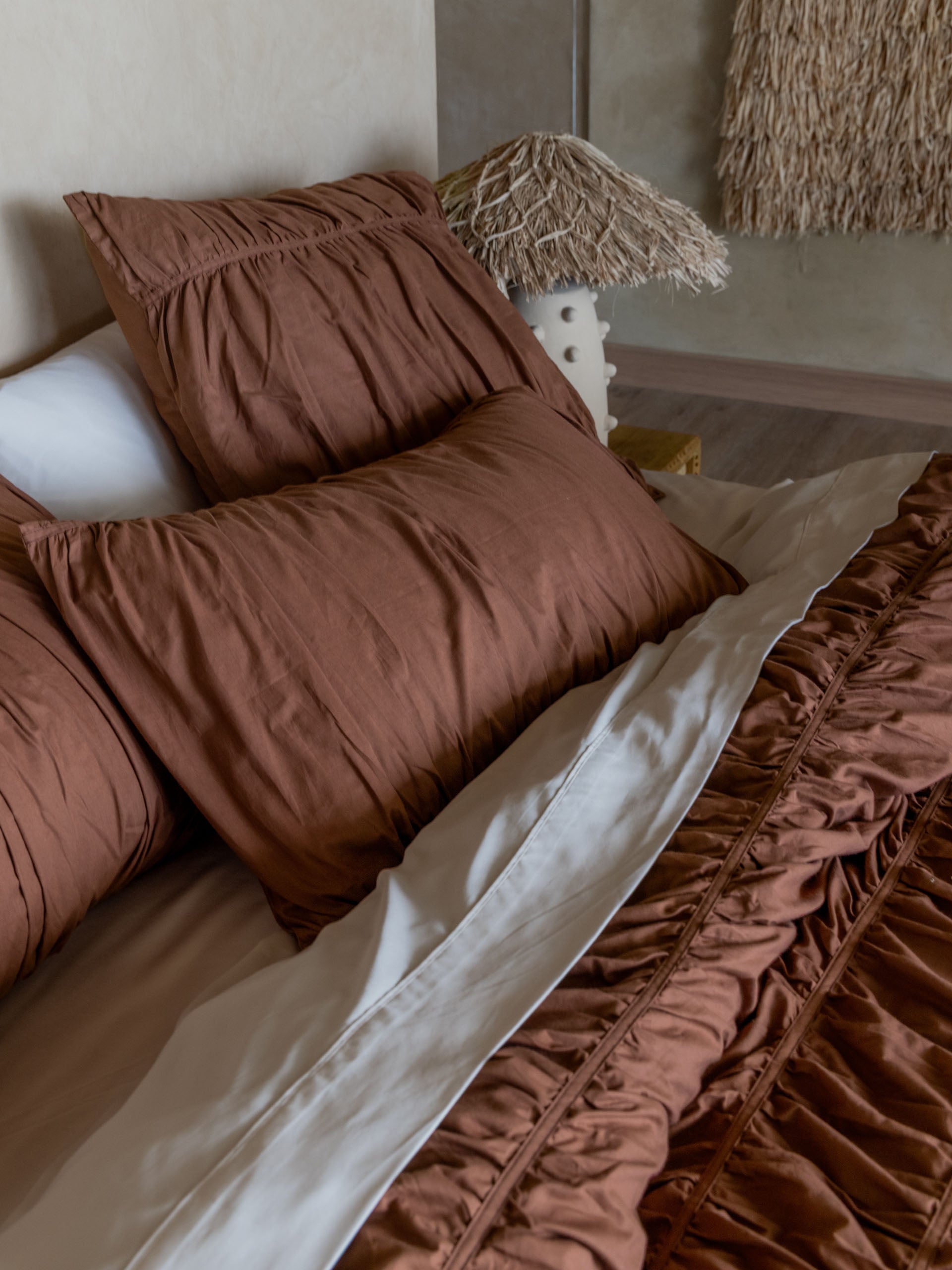 Layla Chocolate Quilt Cover Set
