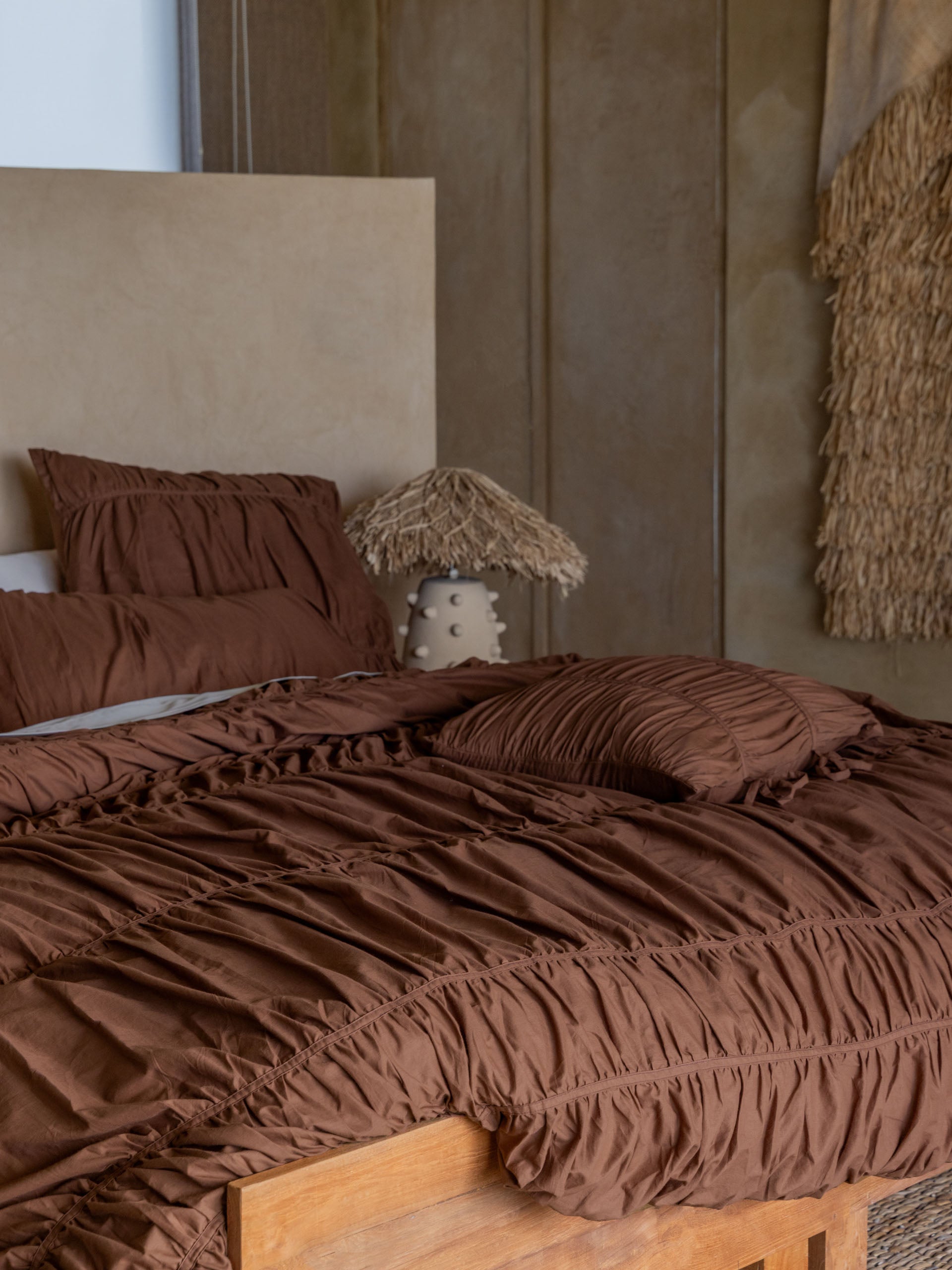 Layla Chocolate Quilt Cover Set