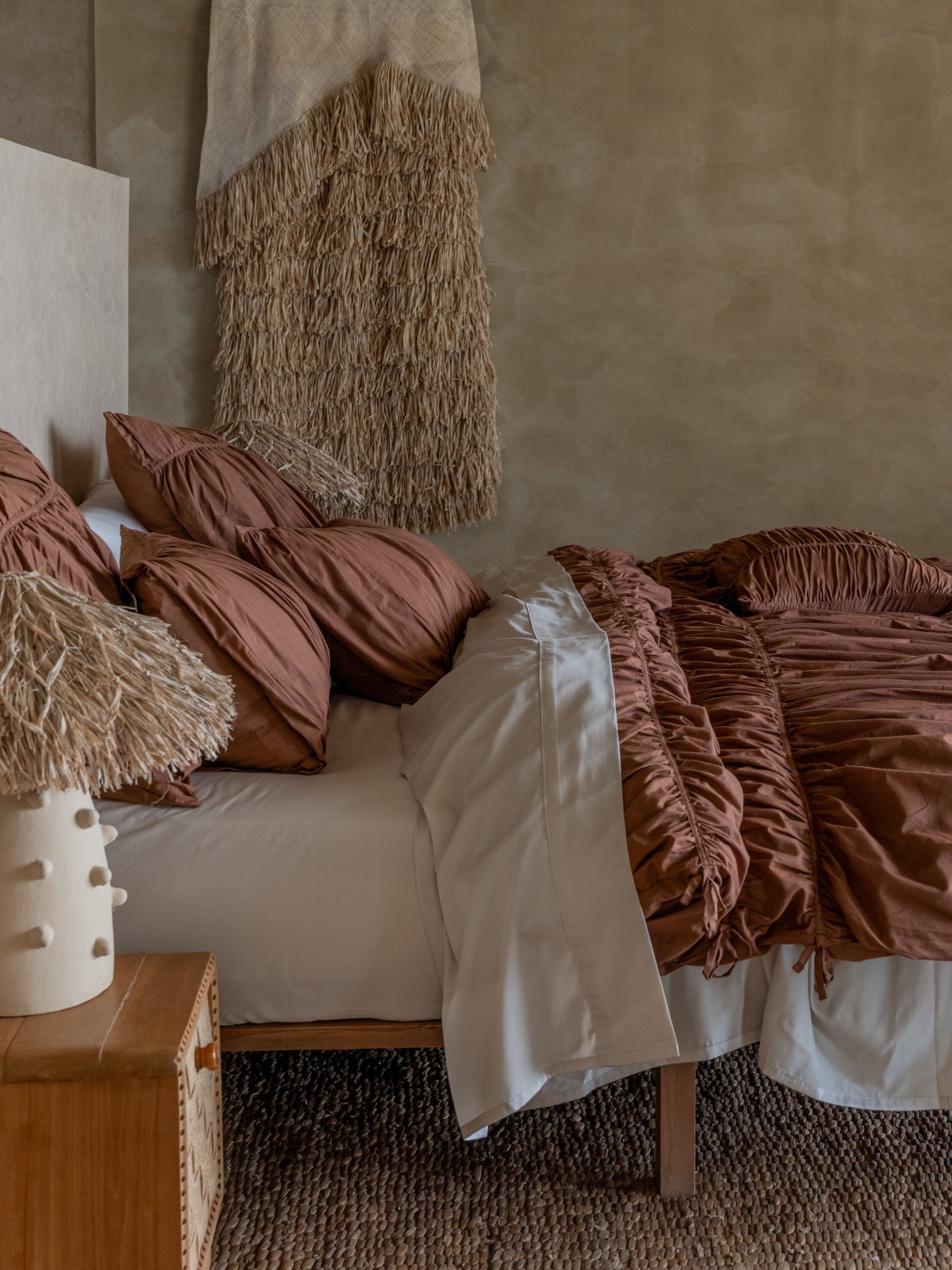 Layla Chocolate Quilt Cover Set