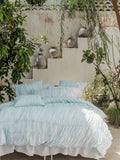 Layla Stripe Blue Quilt Cover Set