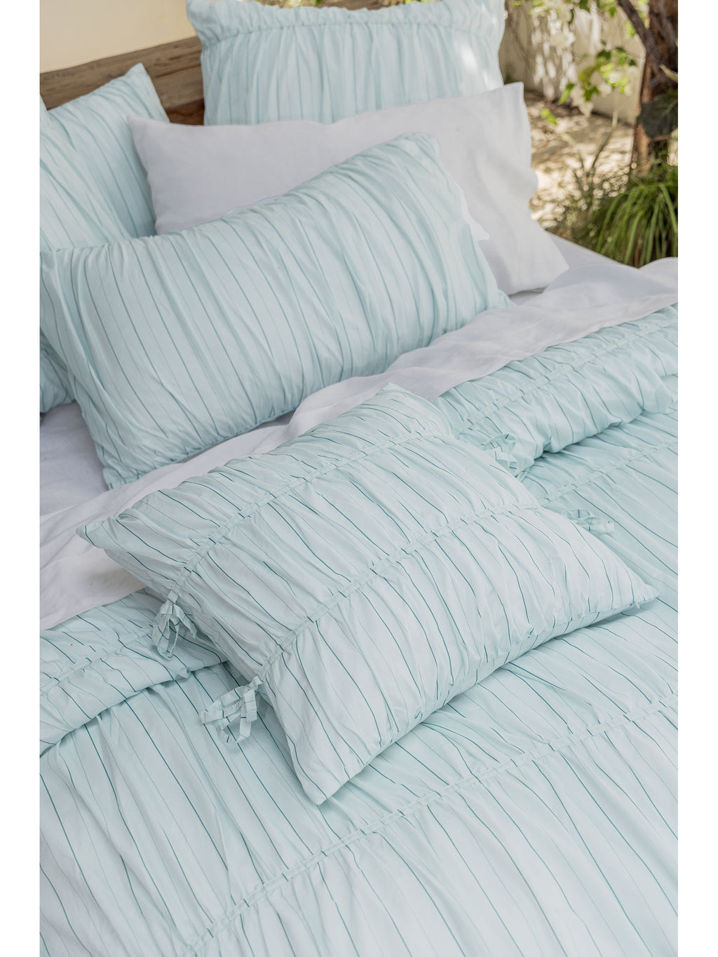 Layla Stripe Blue Cushion 48x84cm