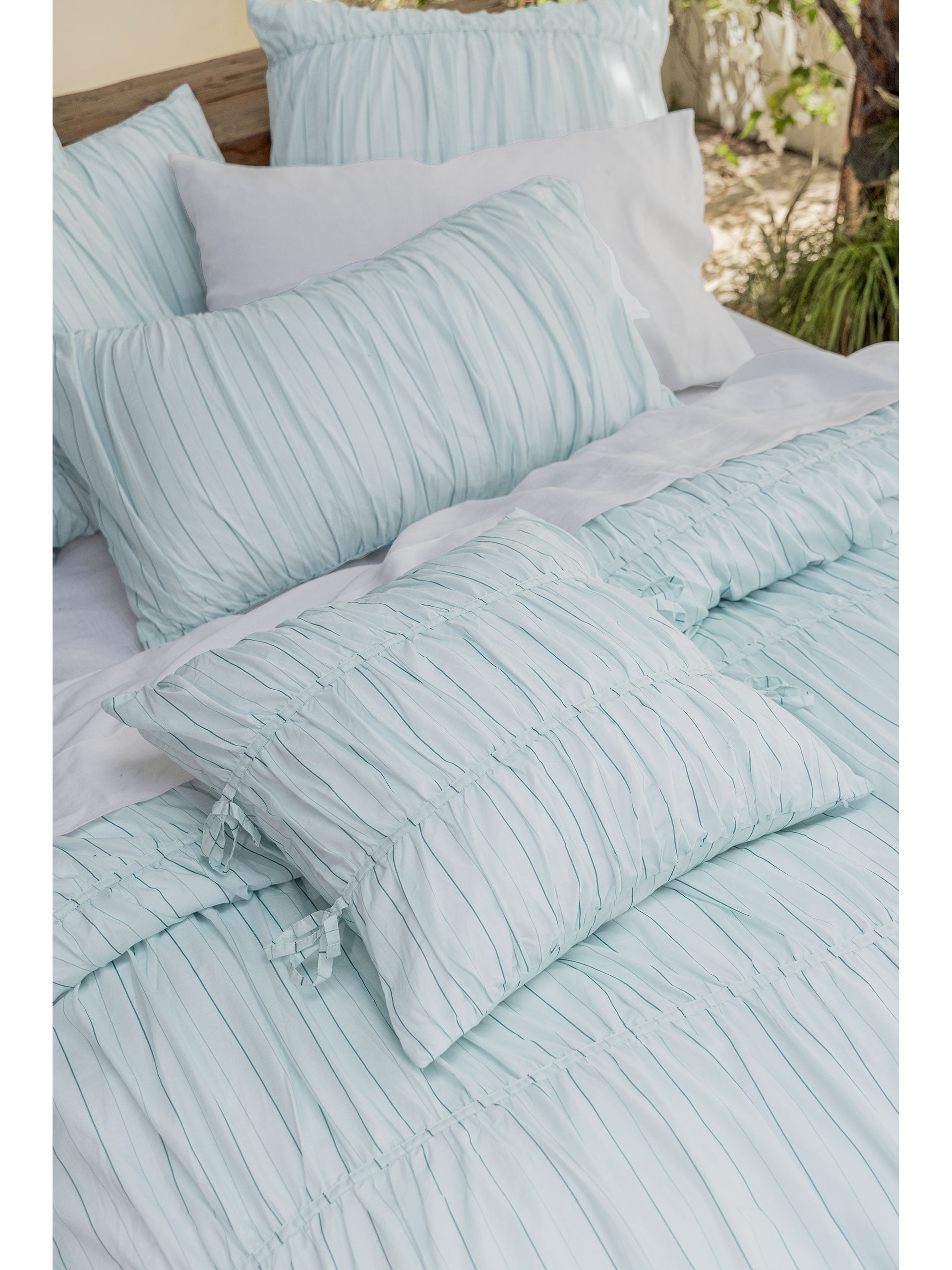 Layla Stripe Blue Cushion 48x84cm