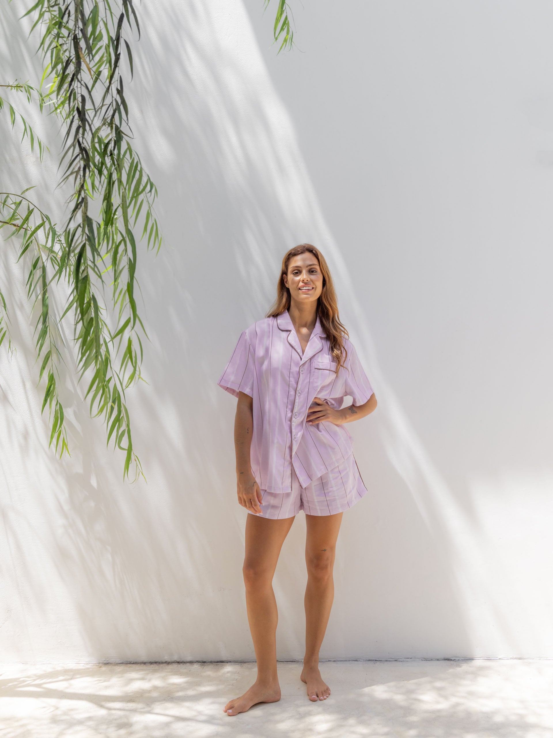 Monday Stripe Lilac Pyjama Set