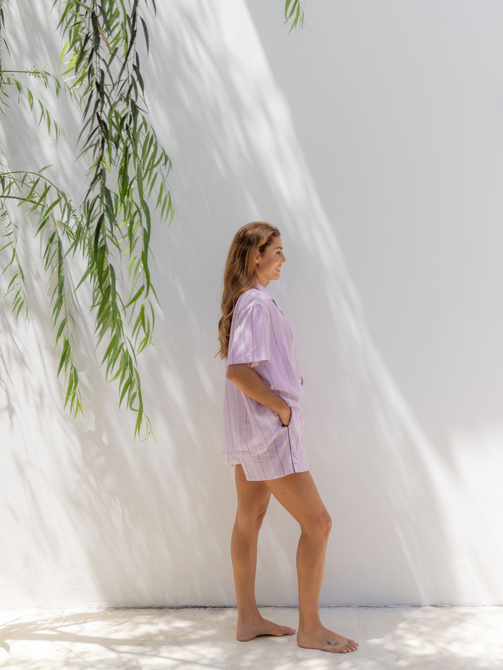 Monday Stripe Lilac Pyjama Set