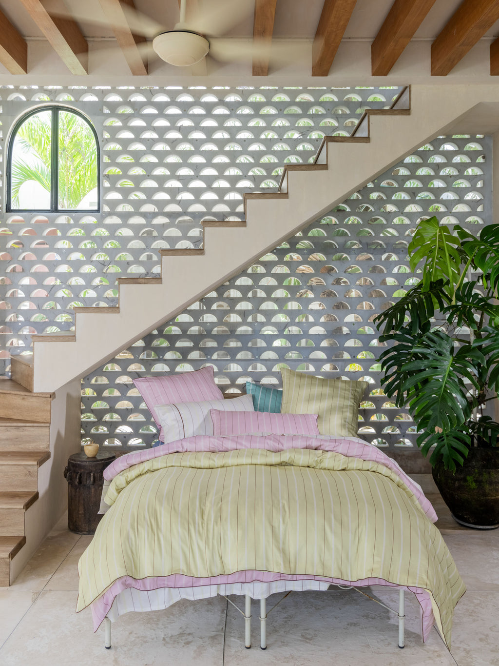 Monday Stripe Pear Quilt Cover Set