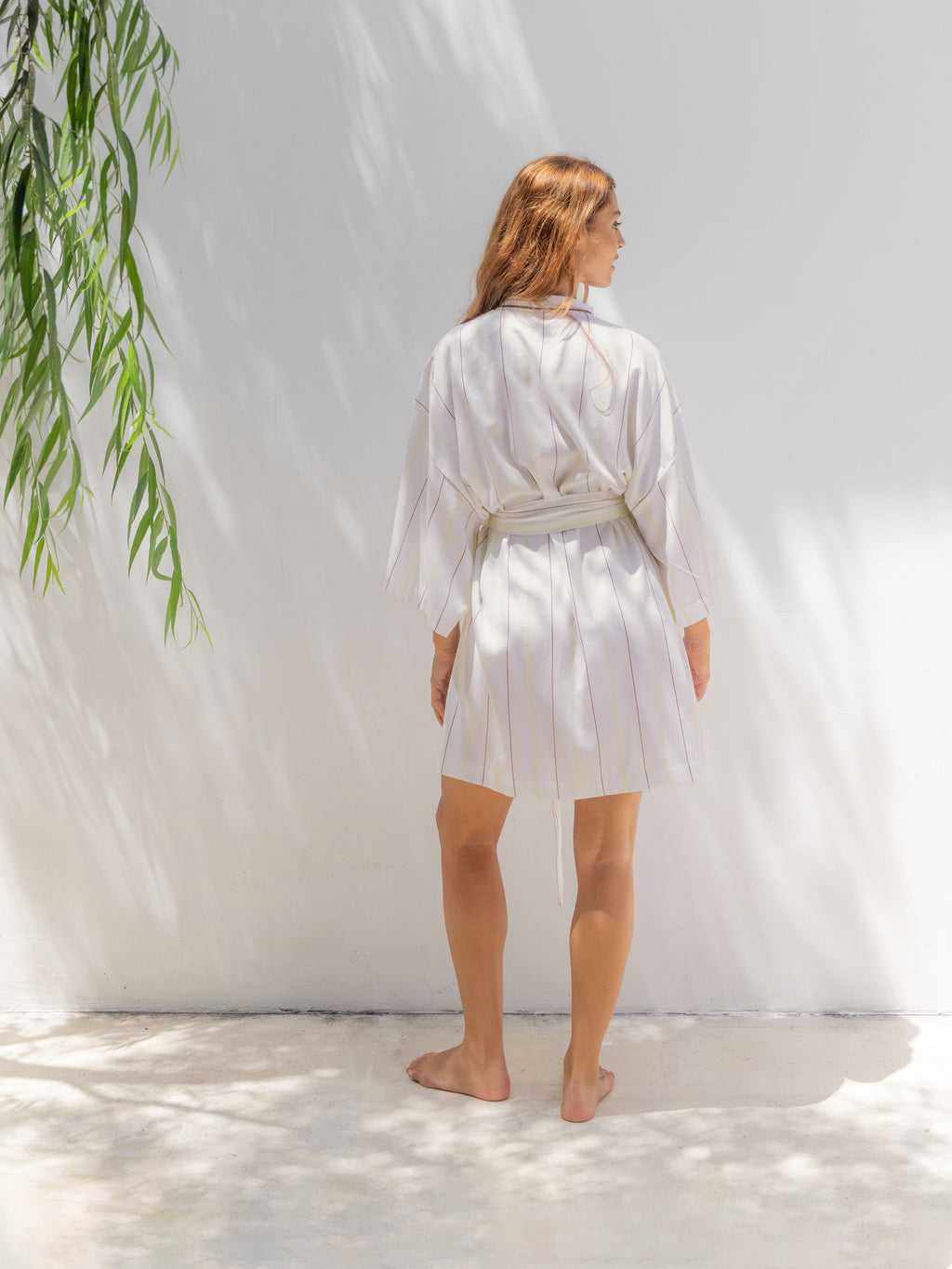 Monday Stripe White Robe