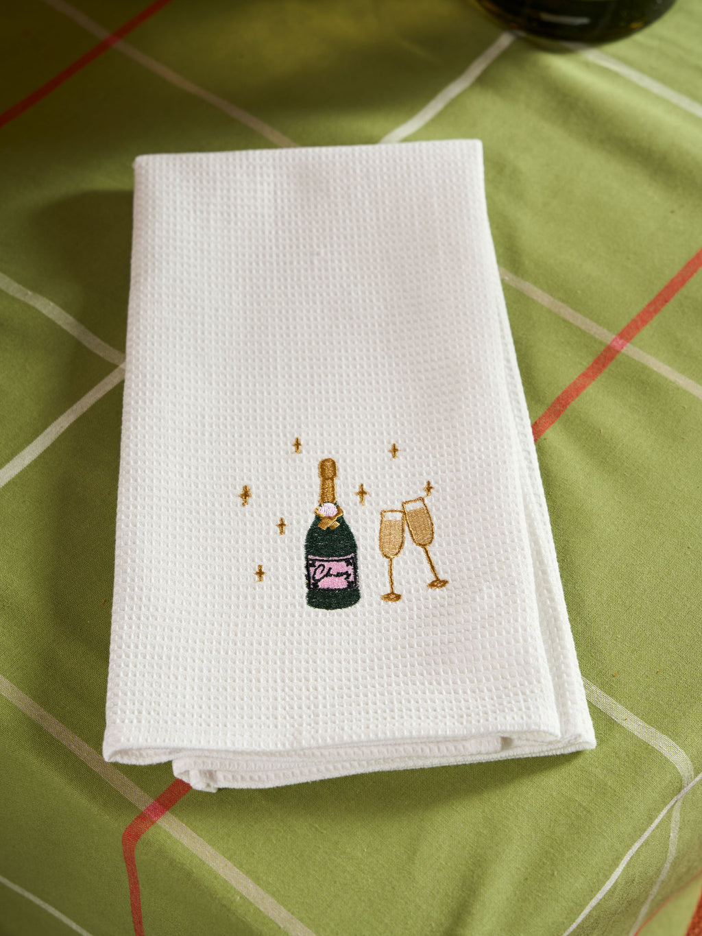 Bubbles Embroidered Tea Towel