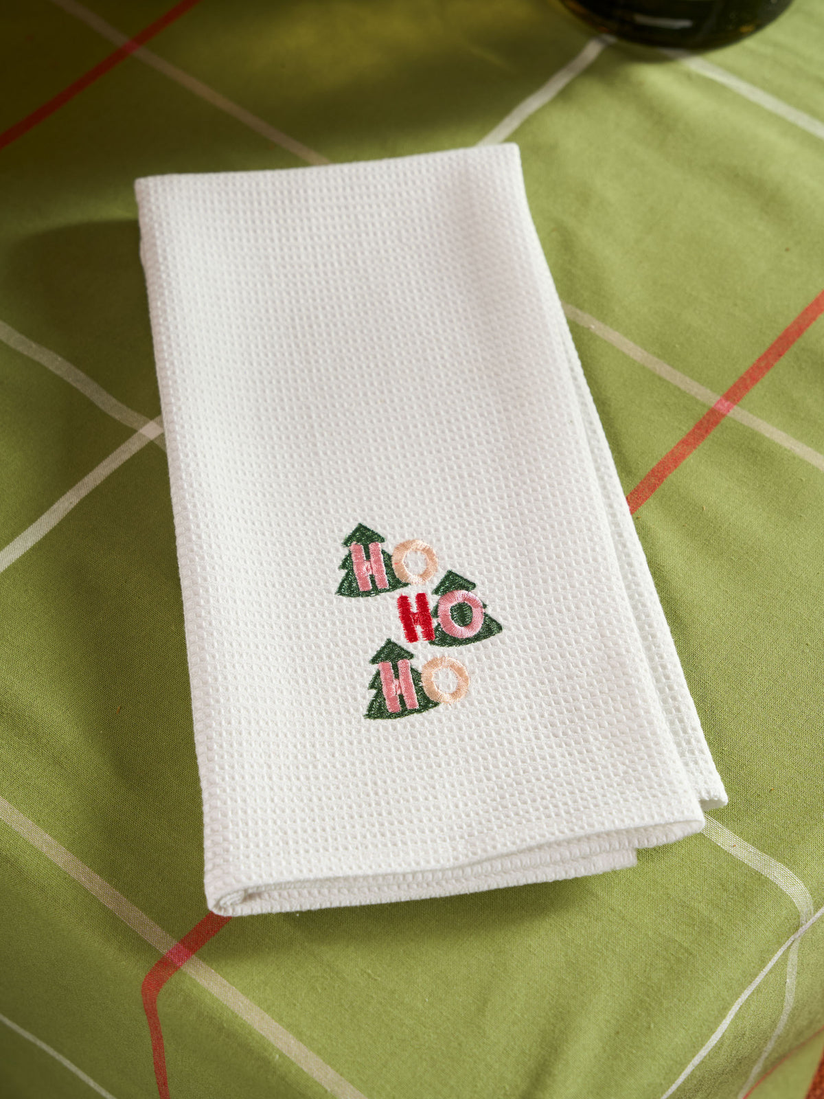 Ho Ho Ho Embroidered Tea Towel
